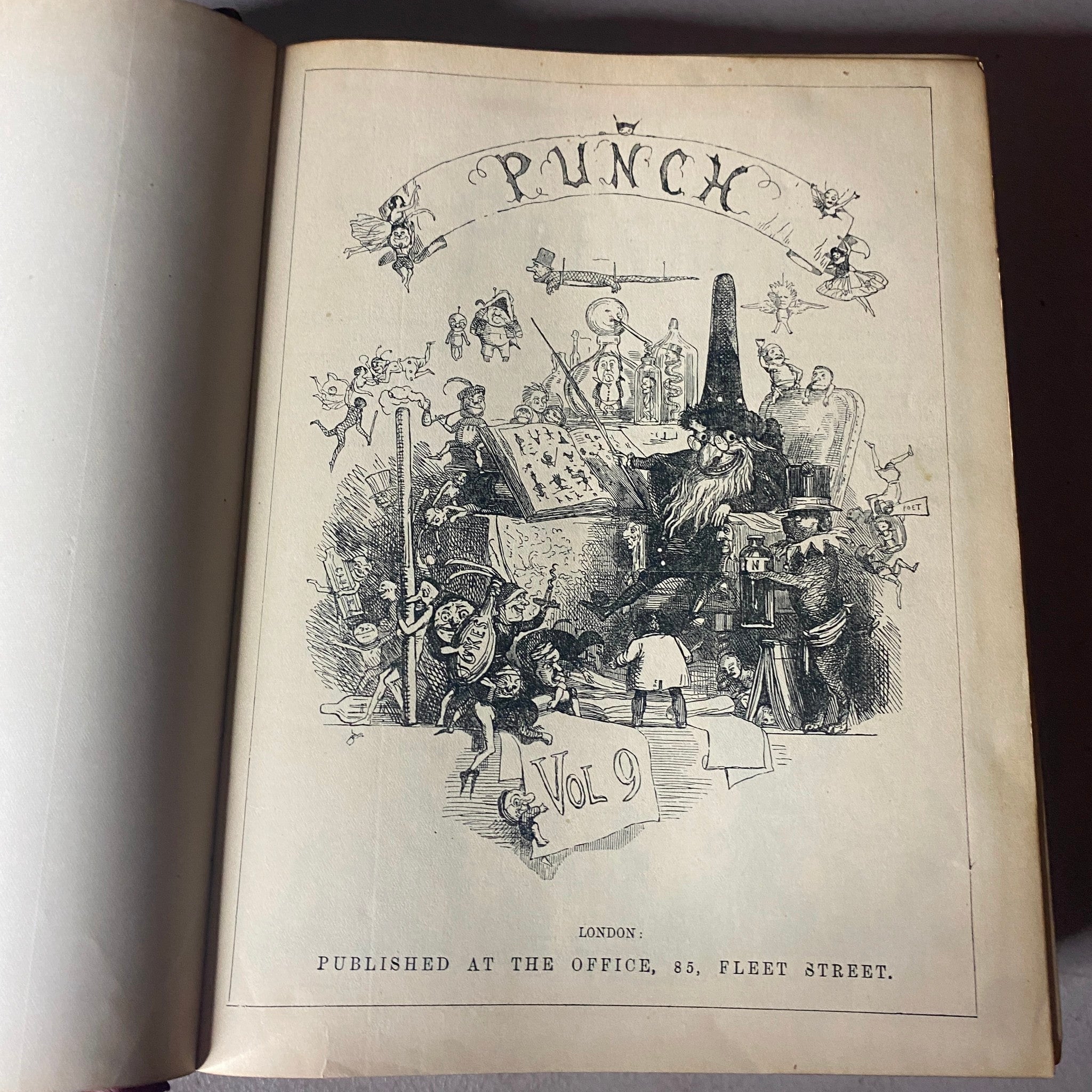 VTG 1845 - 1847 Complete January - December Bound Punch Magazine Volumes 9 - 12