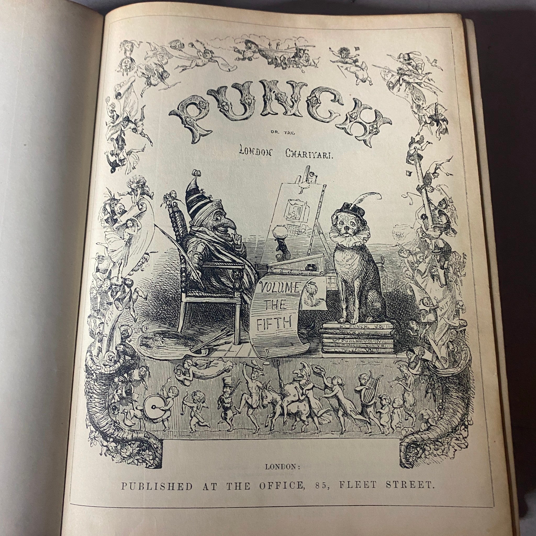 VTG 1843 - 1845 Complete January - December Bound Punch Magazine Volumes 5 - 8