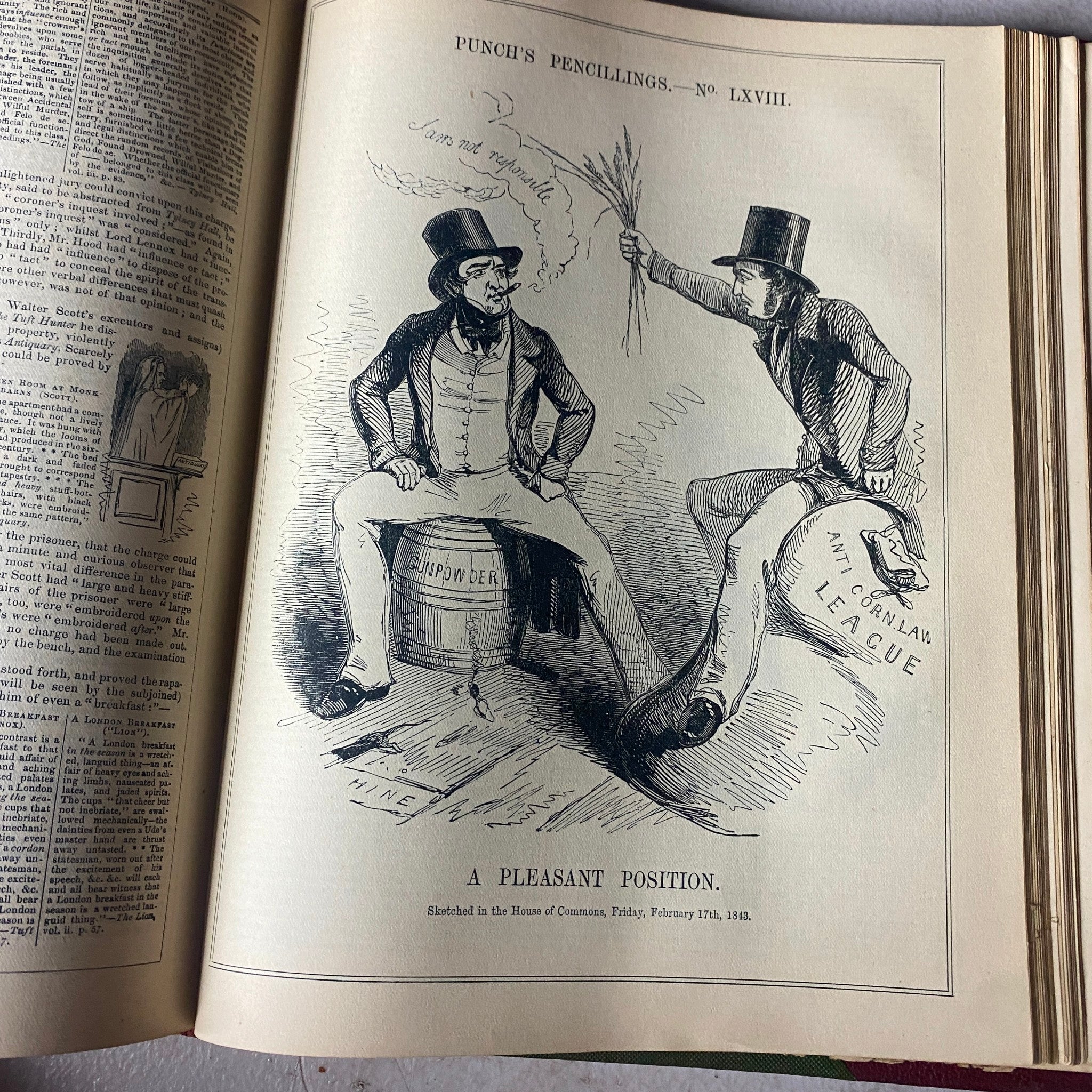 VTG 1841 - 1843 Complete January - December Bound Punch Magazine Volumes 1 - 4