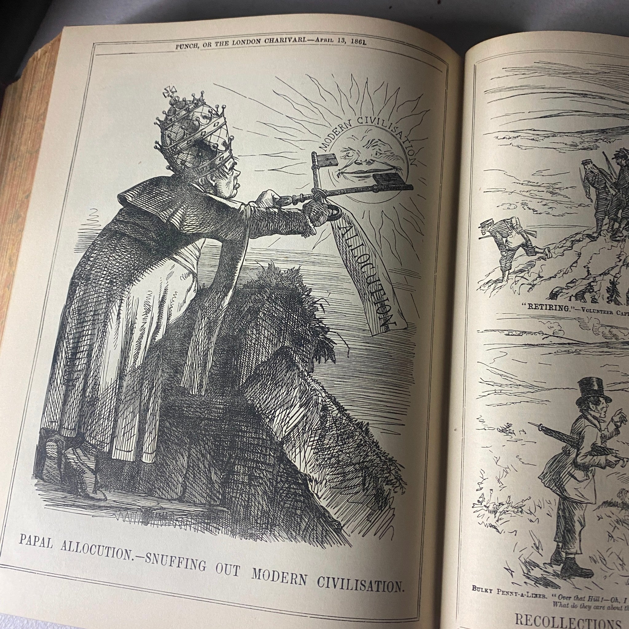 VTG 1859 - 1861 Complete January - December Bound Punch Magazine Volumes 37 - 40