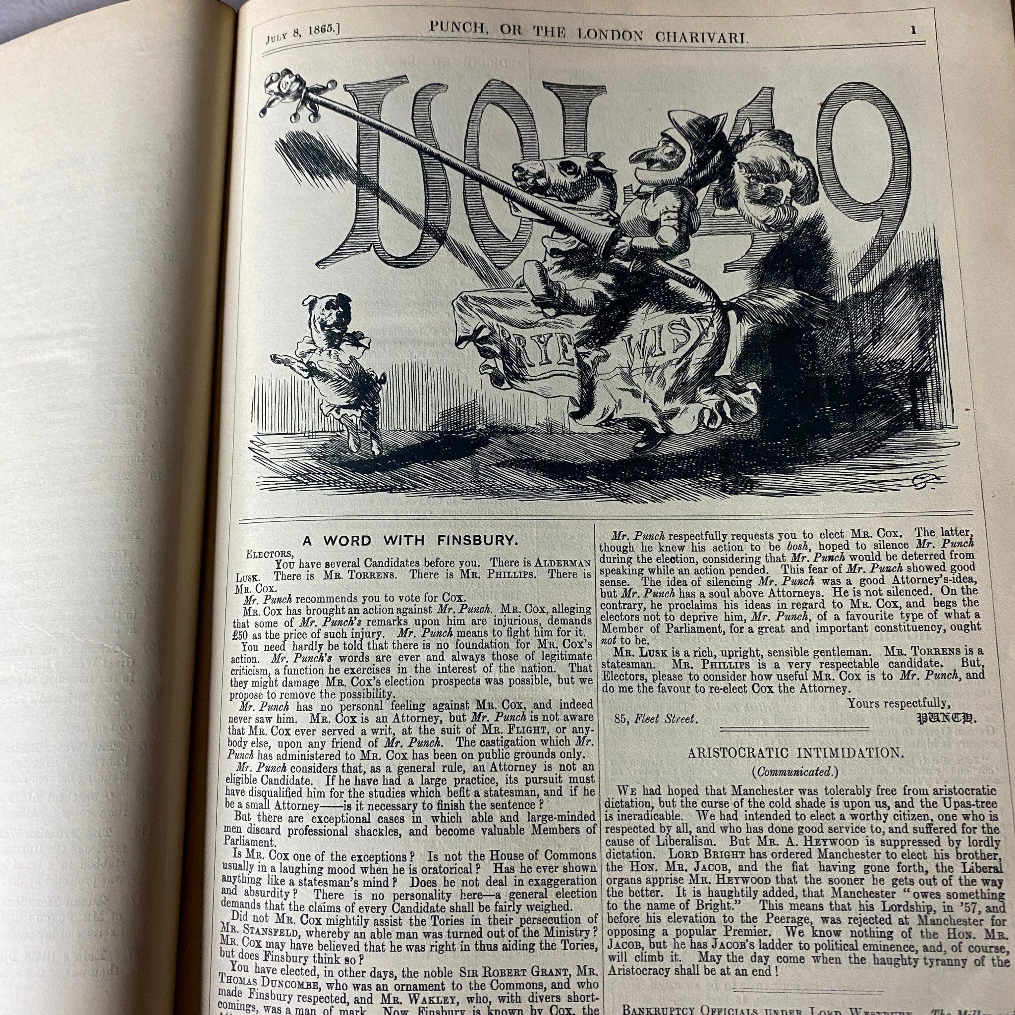 VTG 1865 - 1867 Complete January - December Bound Punch Magazine Volumes 49 - 52