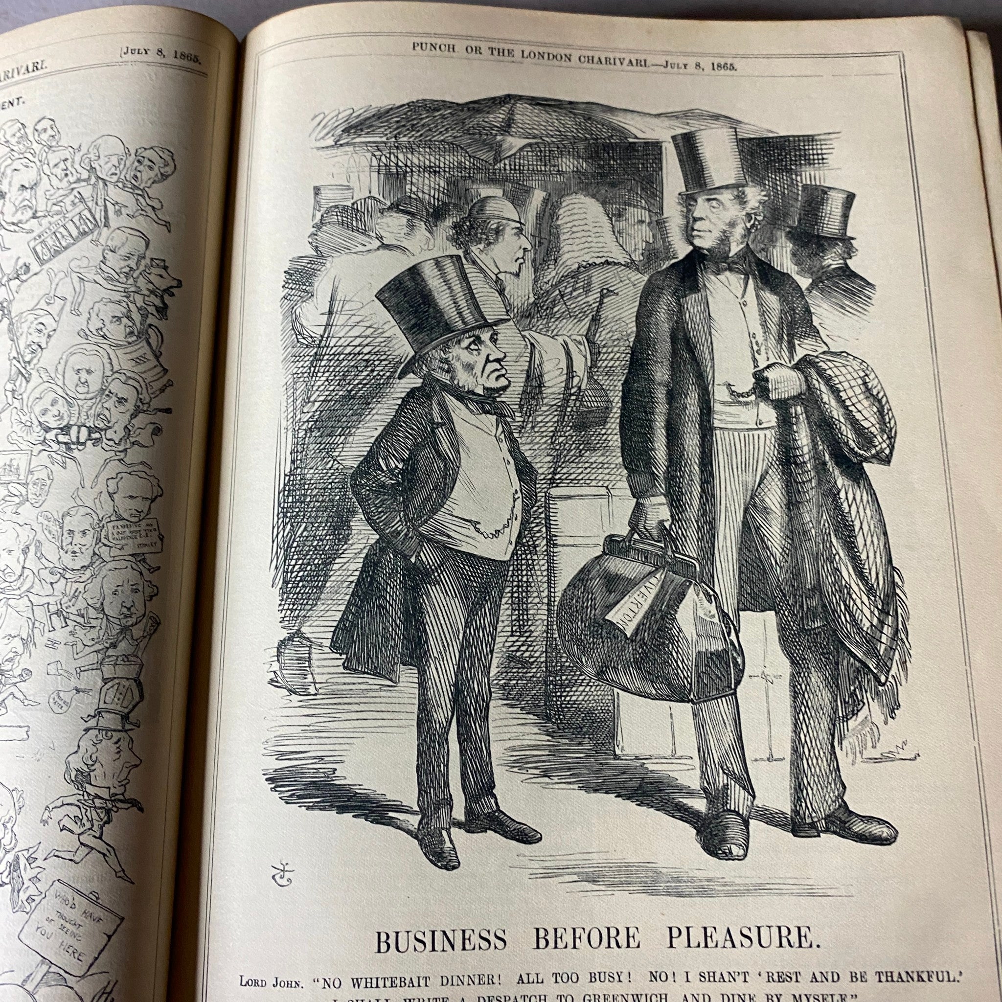 VTG 1865 - 1867 Complete January - December Bound Punch Magazine Volumes 49 - 52