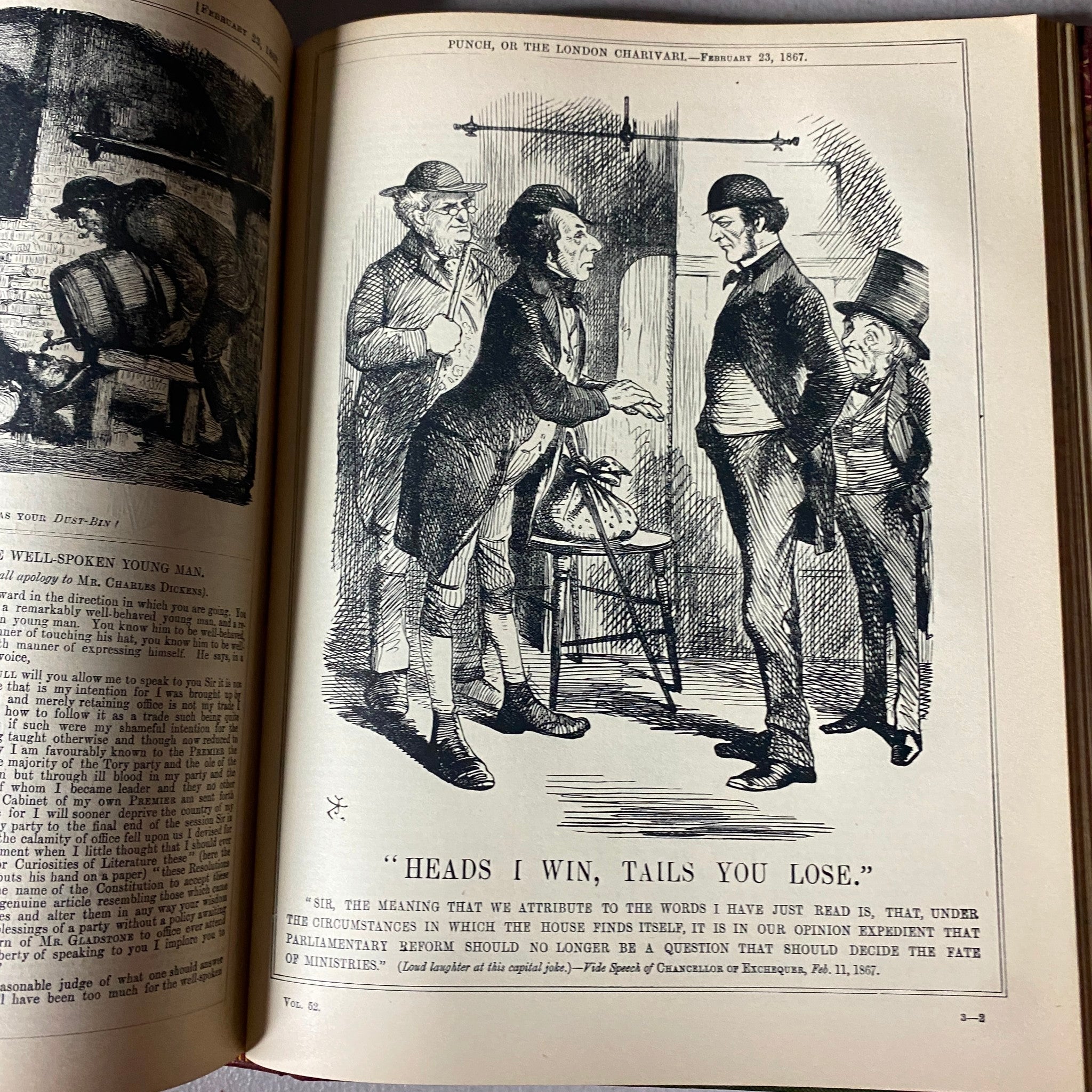 VTG 1865 - 1867 Complete January - December Bound Punch Magazine Volumes 49 - 52