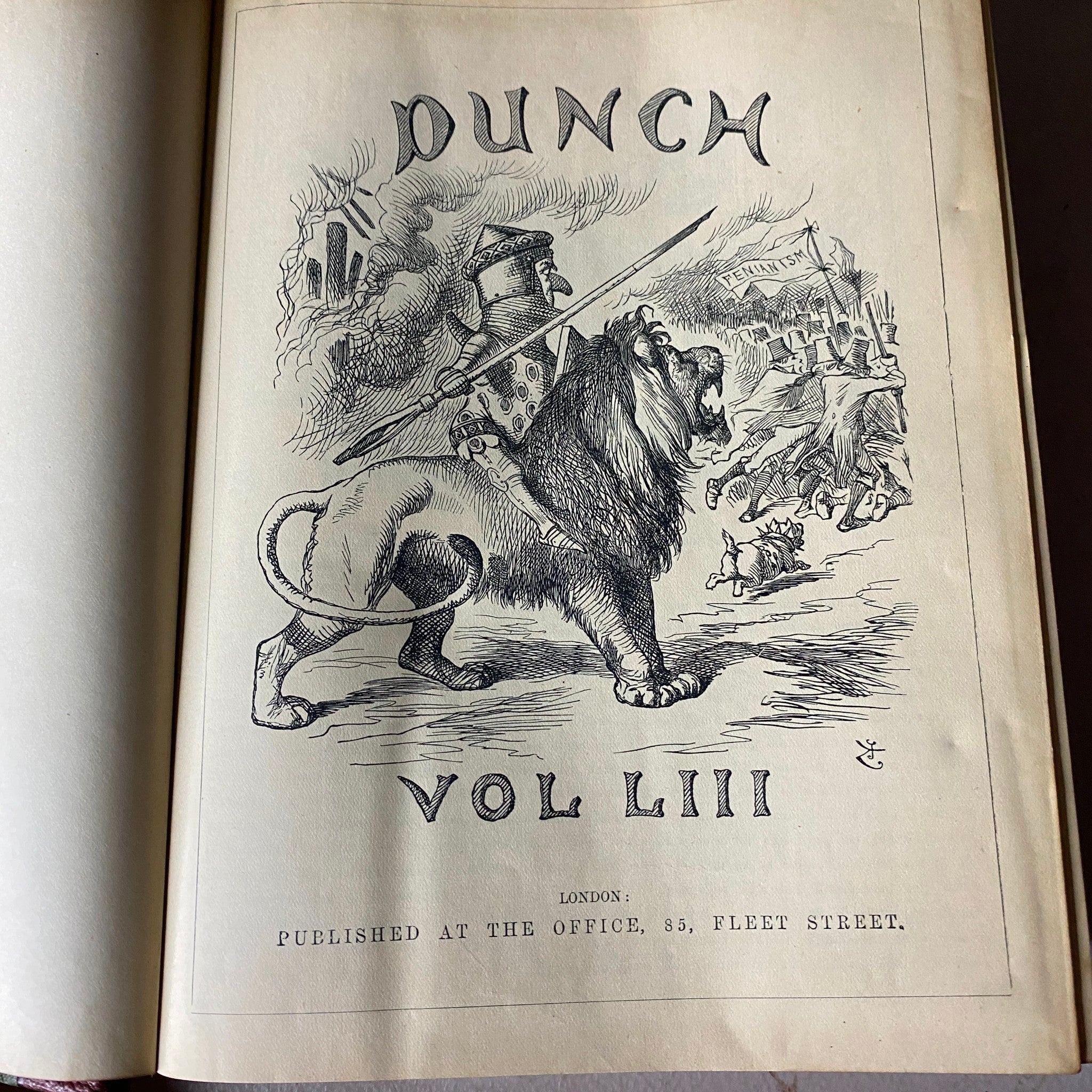 VTG 1867 - 1869 Complete January - December Bound Punch Magazine Volumes 53 - 56