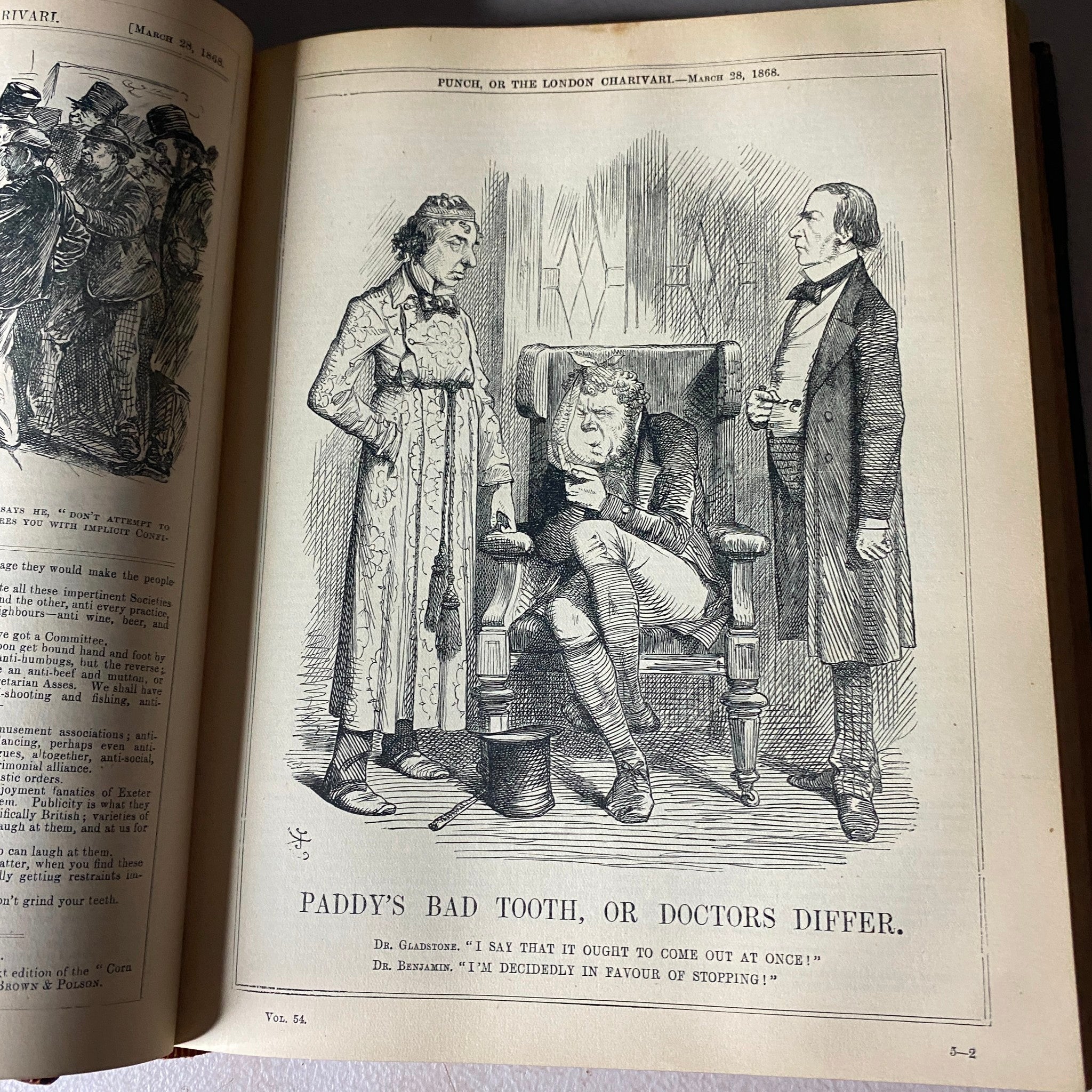 VTG 1867 - 1869 Complete January - December Bound Punch Magazine Volumes 53 - 56