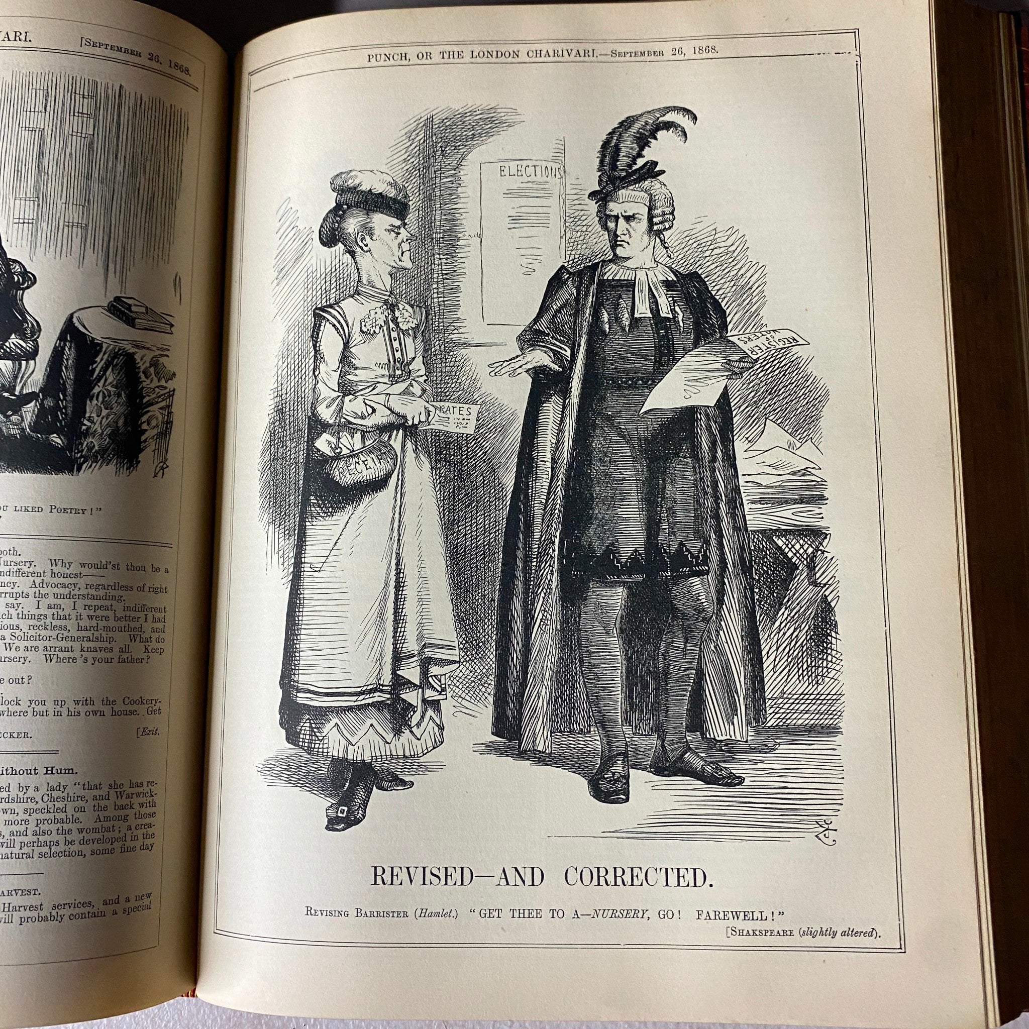 VTG 1867 - 1869 Complete January - December Bound Punch Magazine Volumes 53 - 56