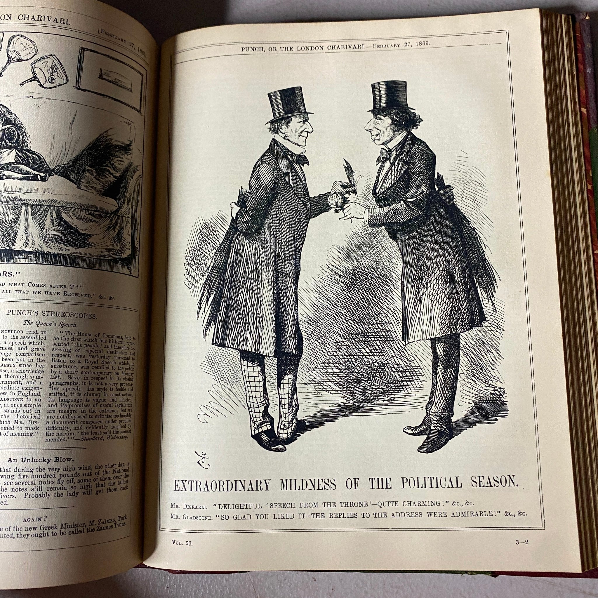 VTG 1867 - 1869 Complete January - December Bound Punch Magazine Volumes 53 - 56