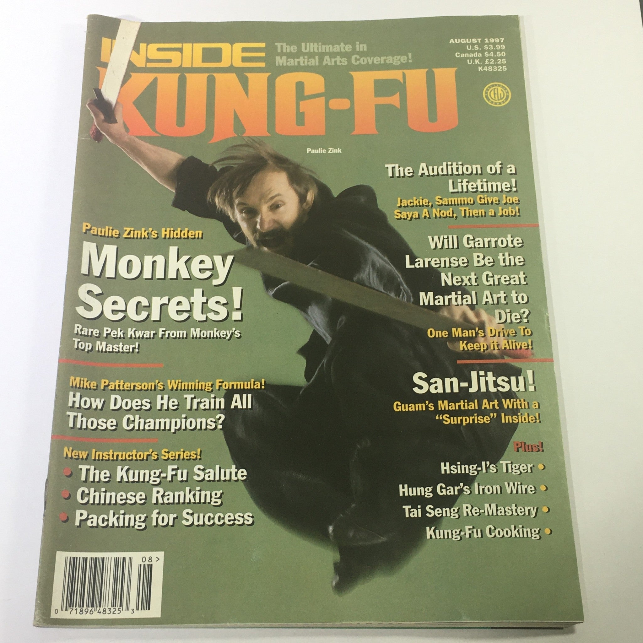 Inside Kung Fu Magazine August 1997 - Paulie Zink / Garrote Larense / Hung Gar