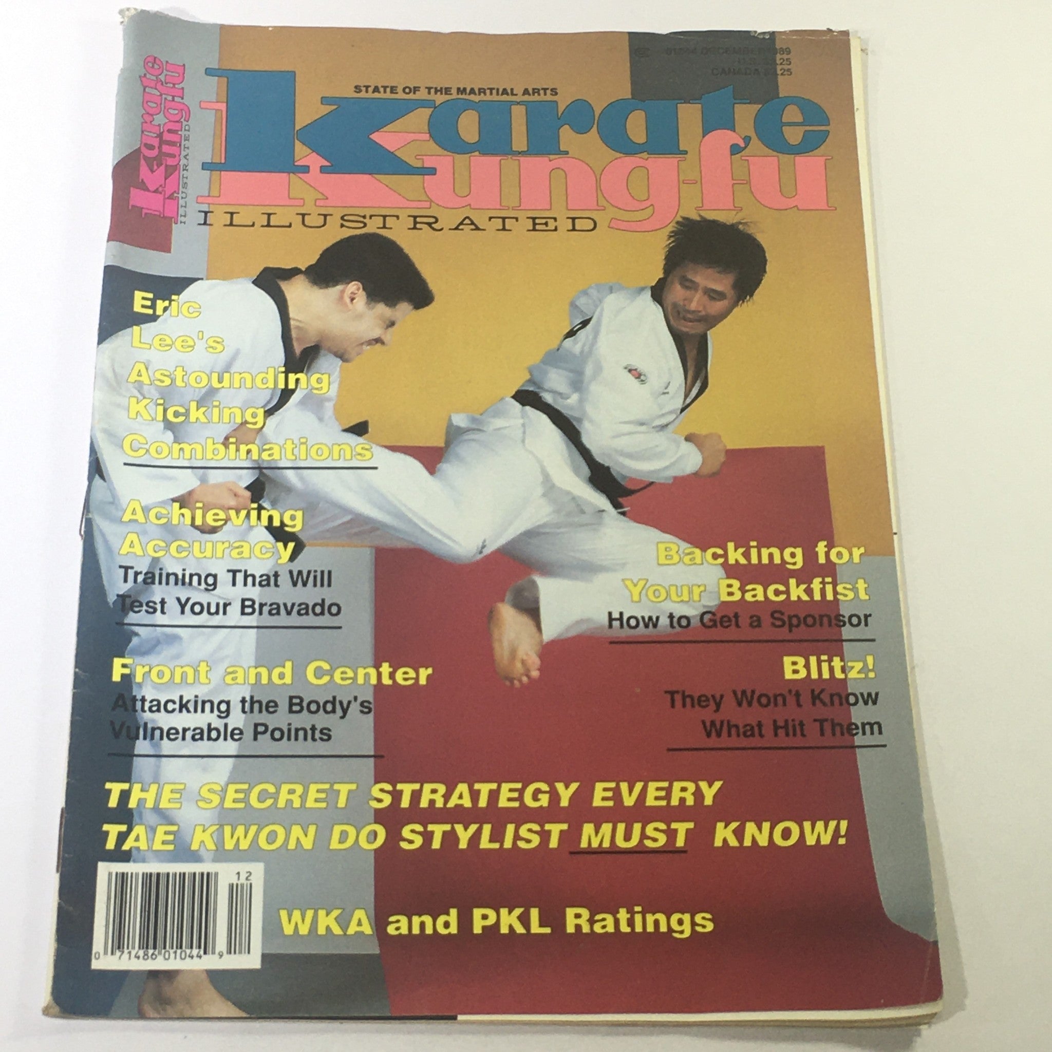 VTG Karate Kung Fu Illustrated Magazine December 1989 - Eric Lee Combination