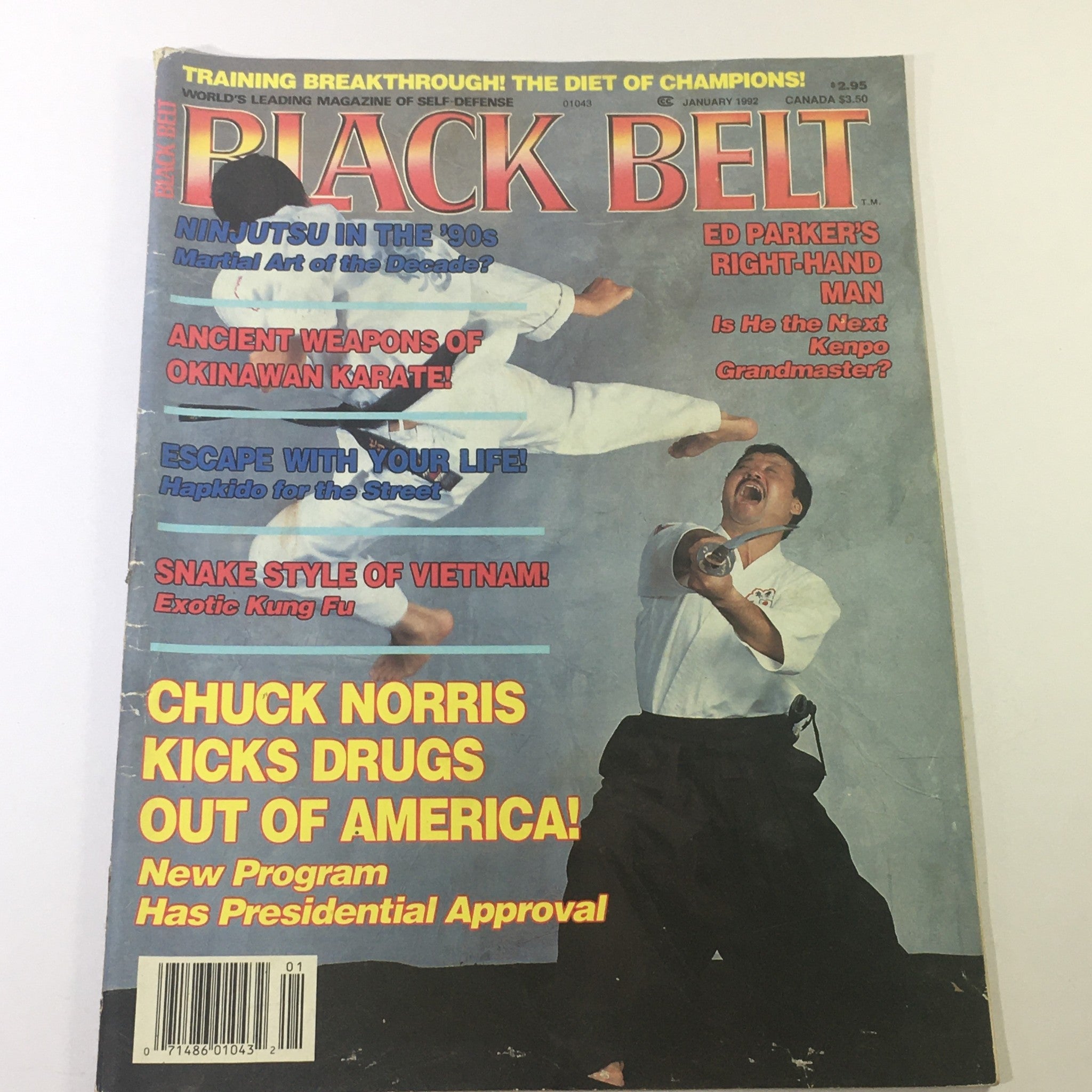 Black Belt Magazine January 1992 - Ed Parker / Chuck Norris / Okinawa Karate