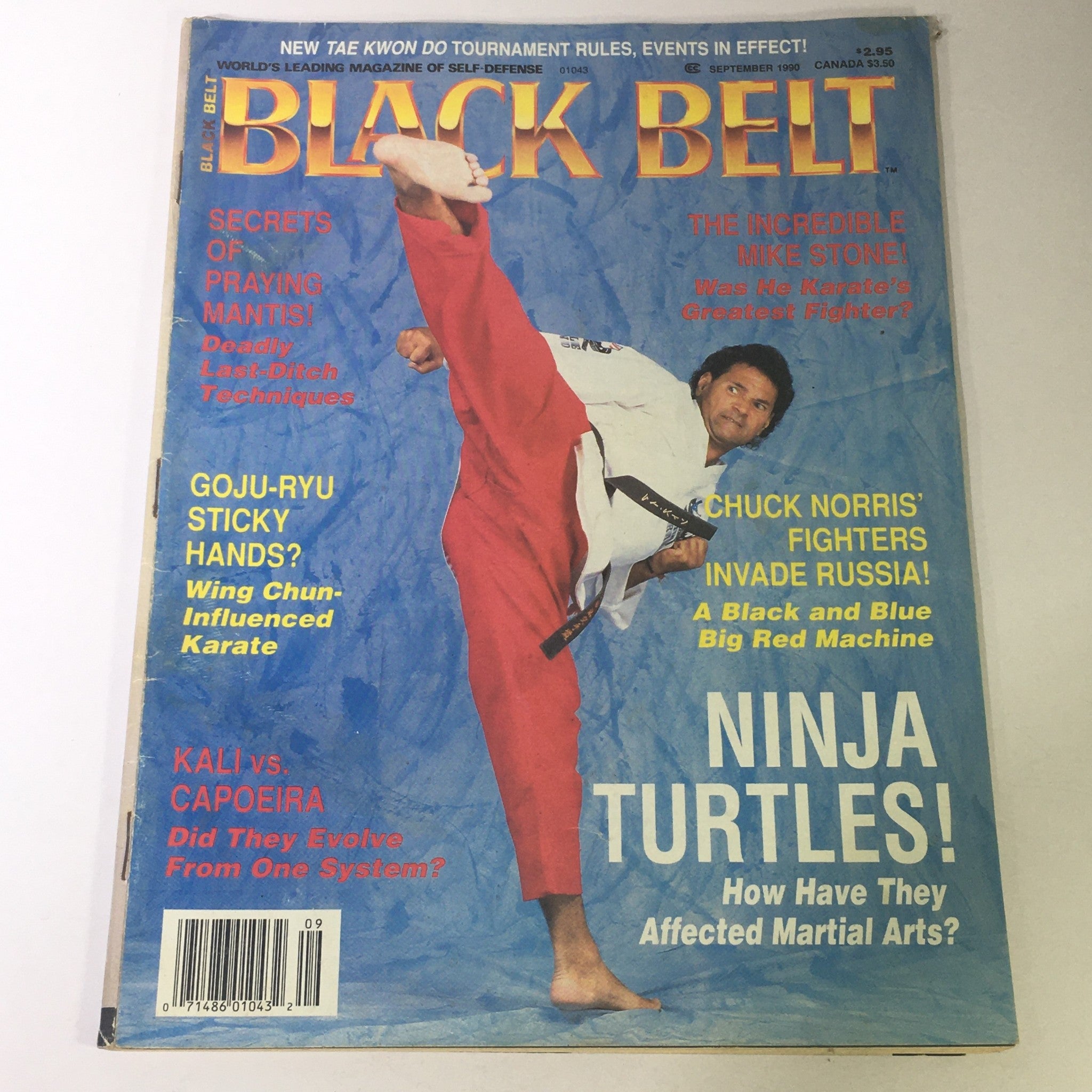 Black Belt Magazine September 1990 - Chuck Norris / Mike Stone / Wing Chun