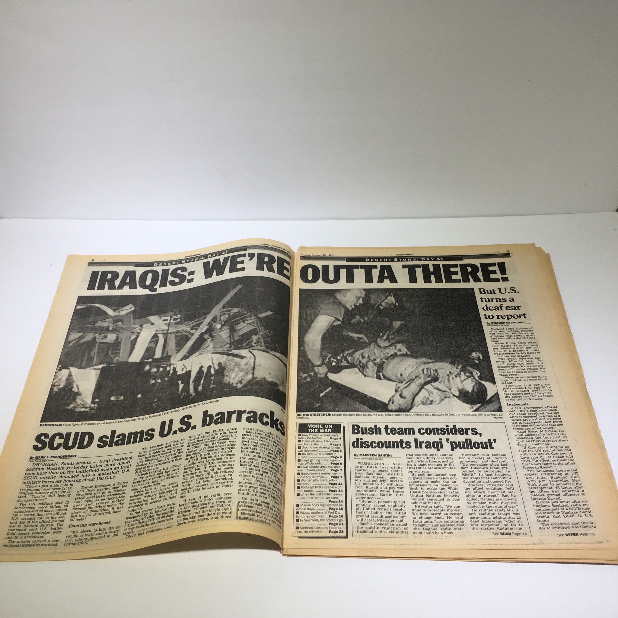 NY Daily News: 02/26/91, Saddam Talks Bush Balks at New Offer to Withdraw