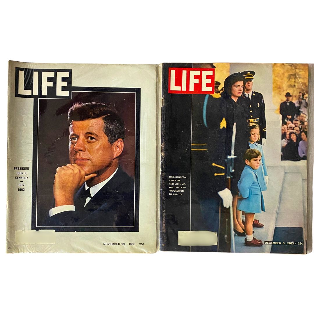 Lot of 2 VTG Life Magazine November December 1963 John F. Kennedy Jackie Kennedy