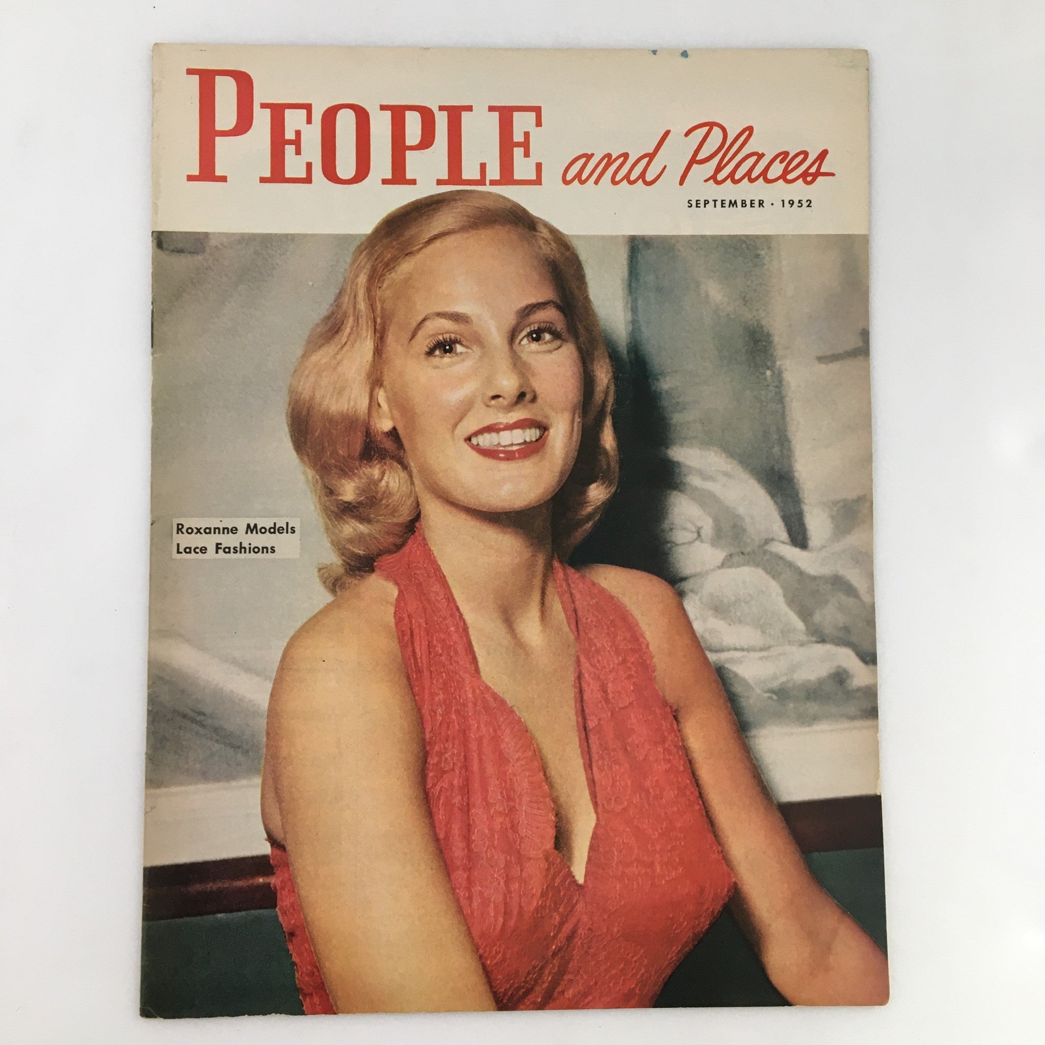 People and Places Magazine September 1952 Roxanne Models for Lace Fashions