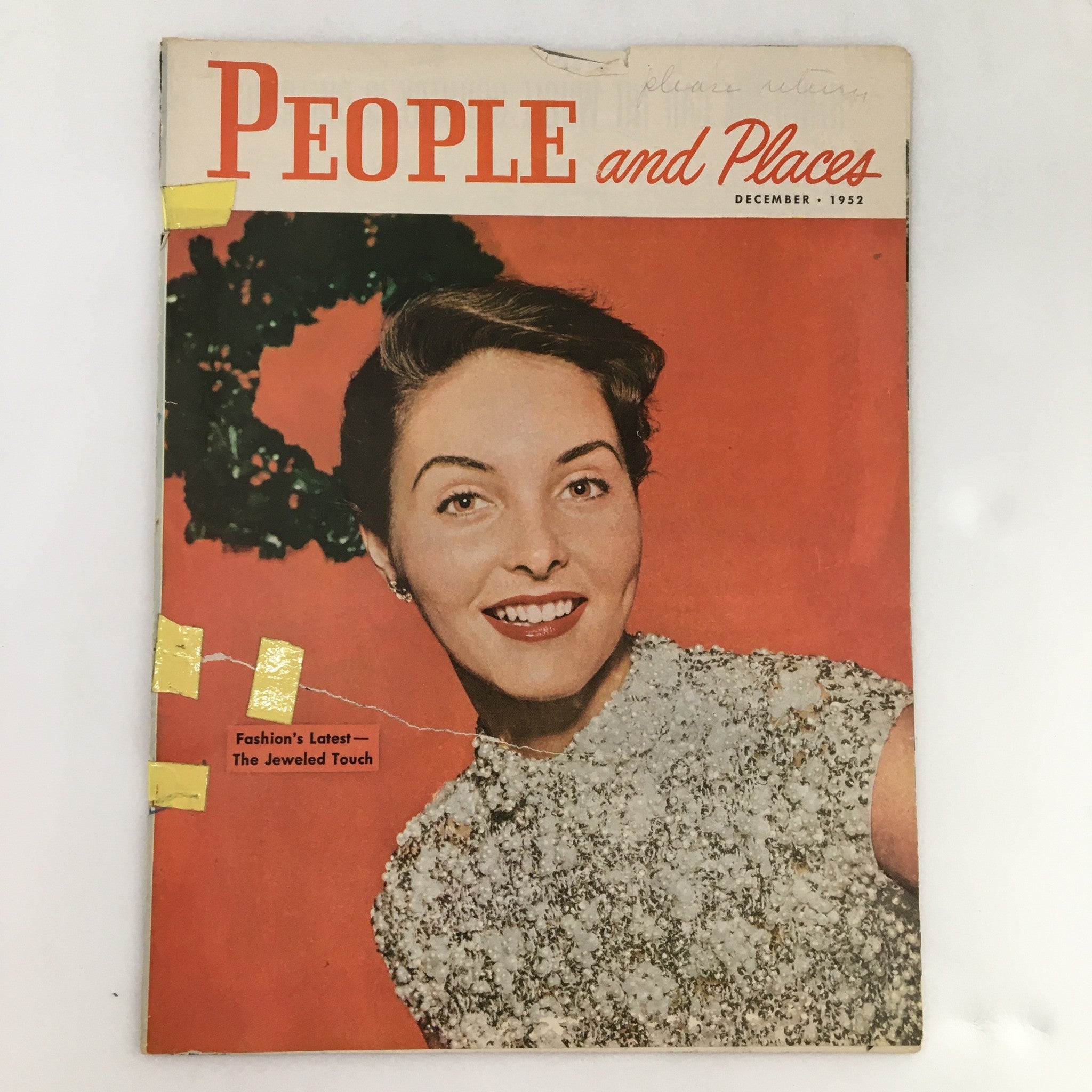 People and Places Magazine December 1952 Fashion's Latest The Jeweled Touch