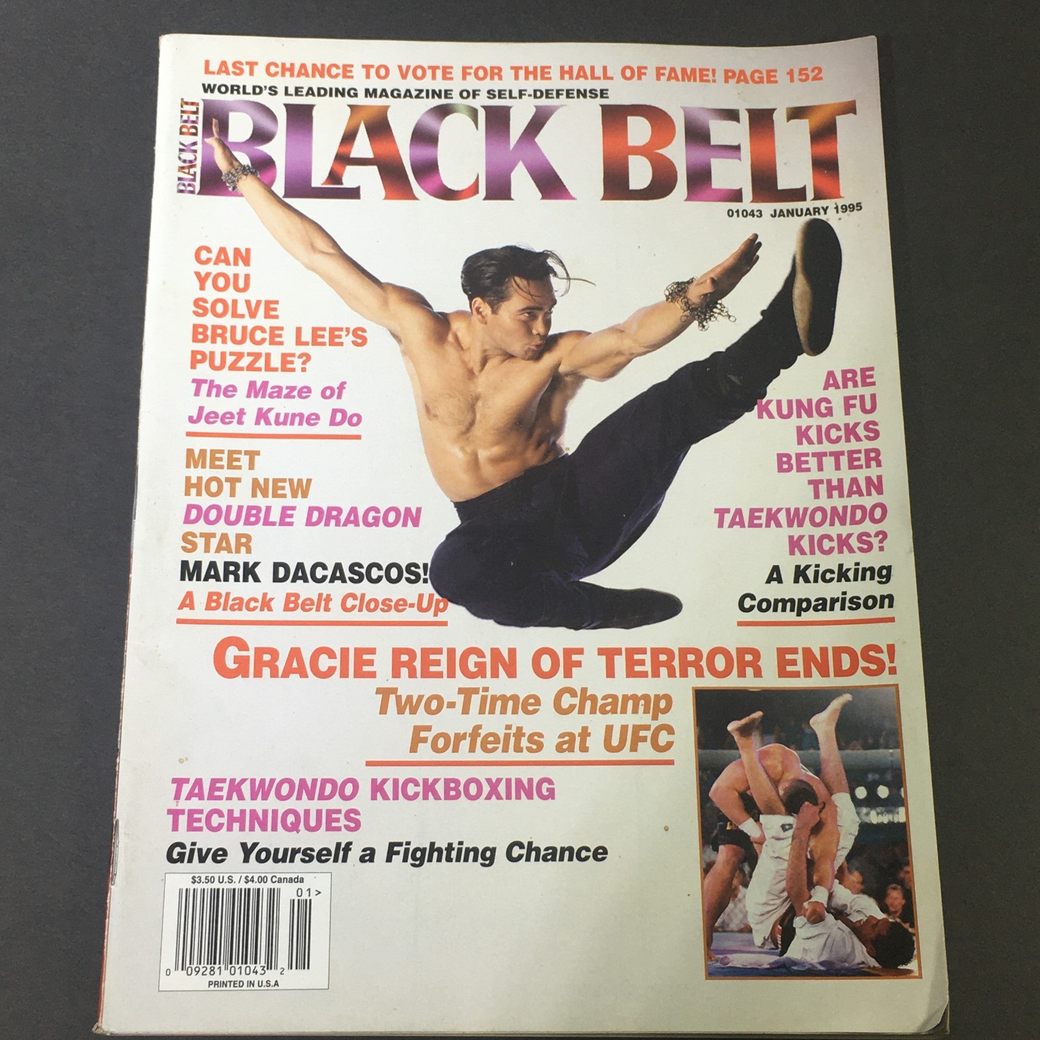 Black Belt Magazine January 1995 - Jeet Kune Do / Mark Dacassos / Royce Gracie