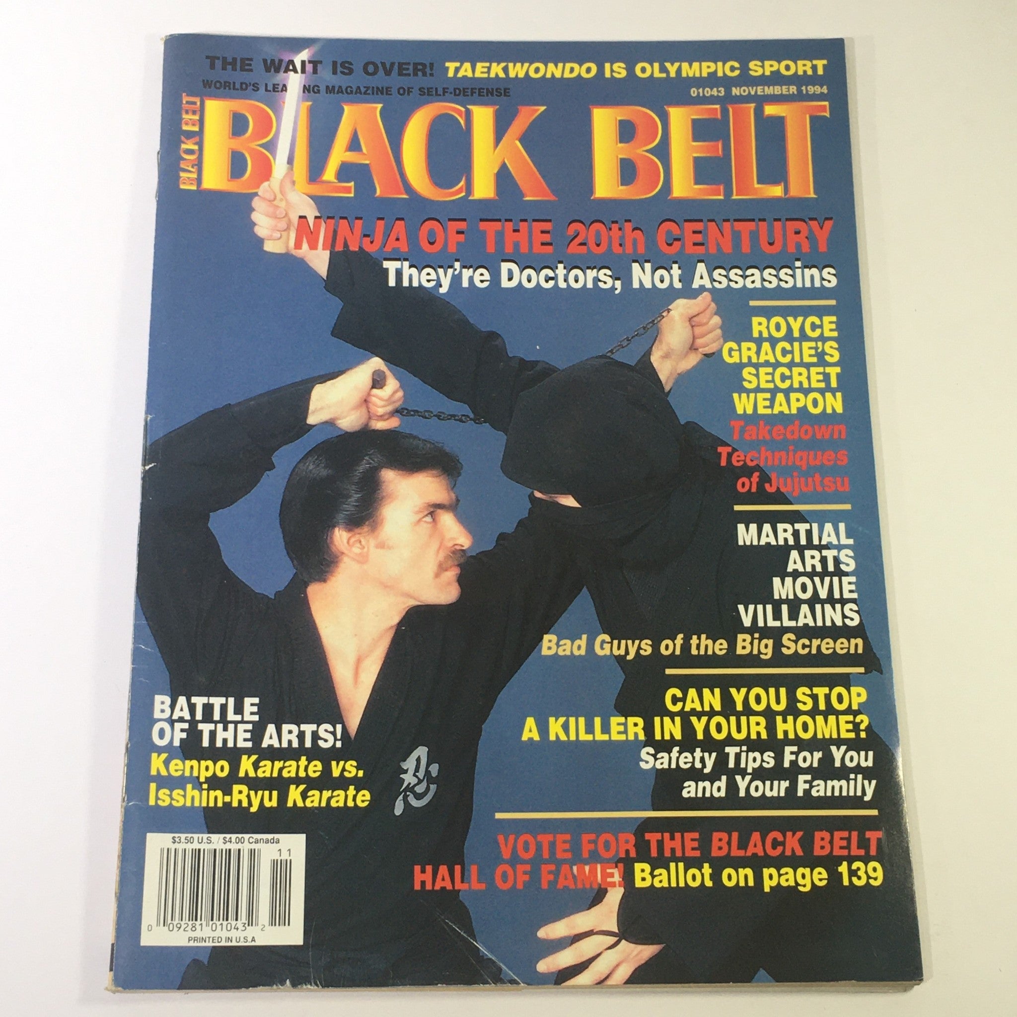 Black Belt Magazine November 1994 - Royce Gracie Weapon / Isshin-Ryu Karate