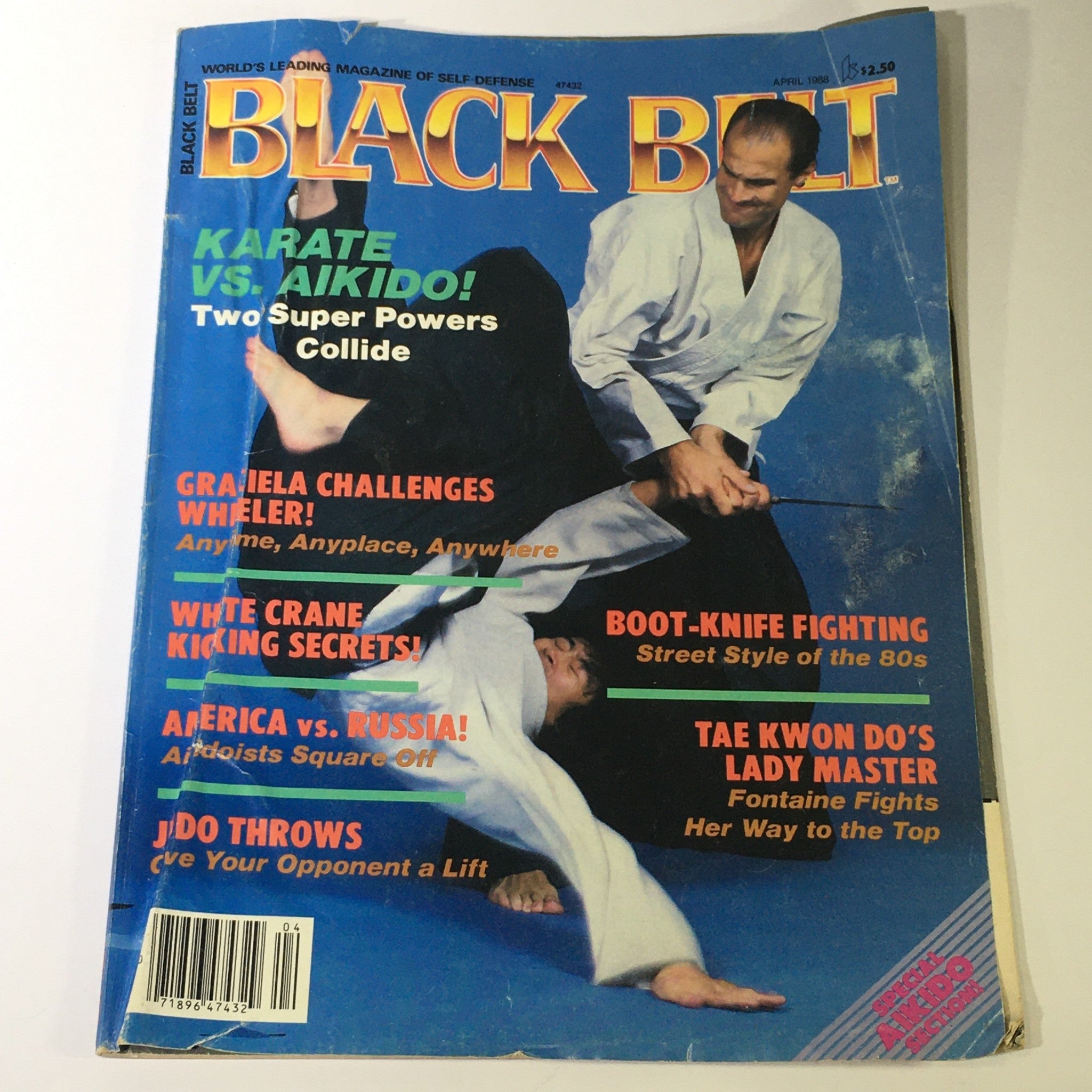 VTG Black Belt Magazine April 1988 - Chuck Norris / Graciela Challenges Wheeler