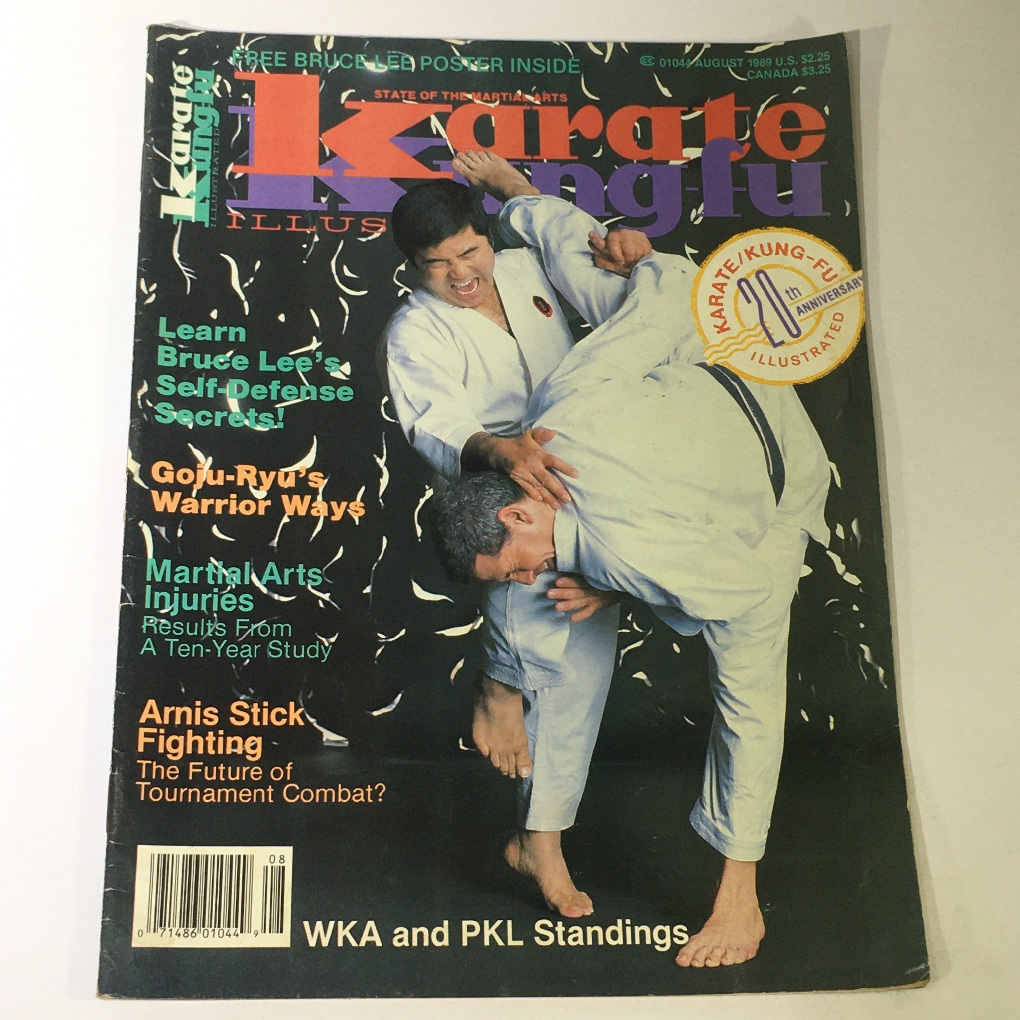 VTG Karate Kung Fu Illustrated Magazine August 1989 - Bruce Lee Secrets