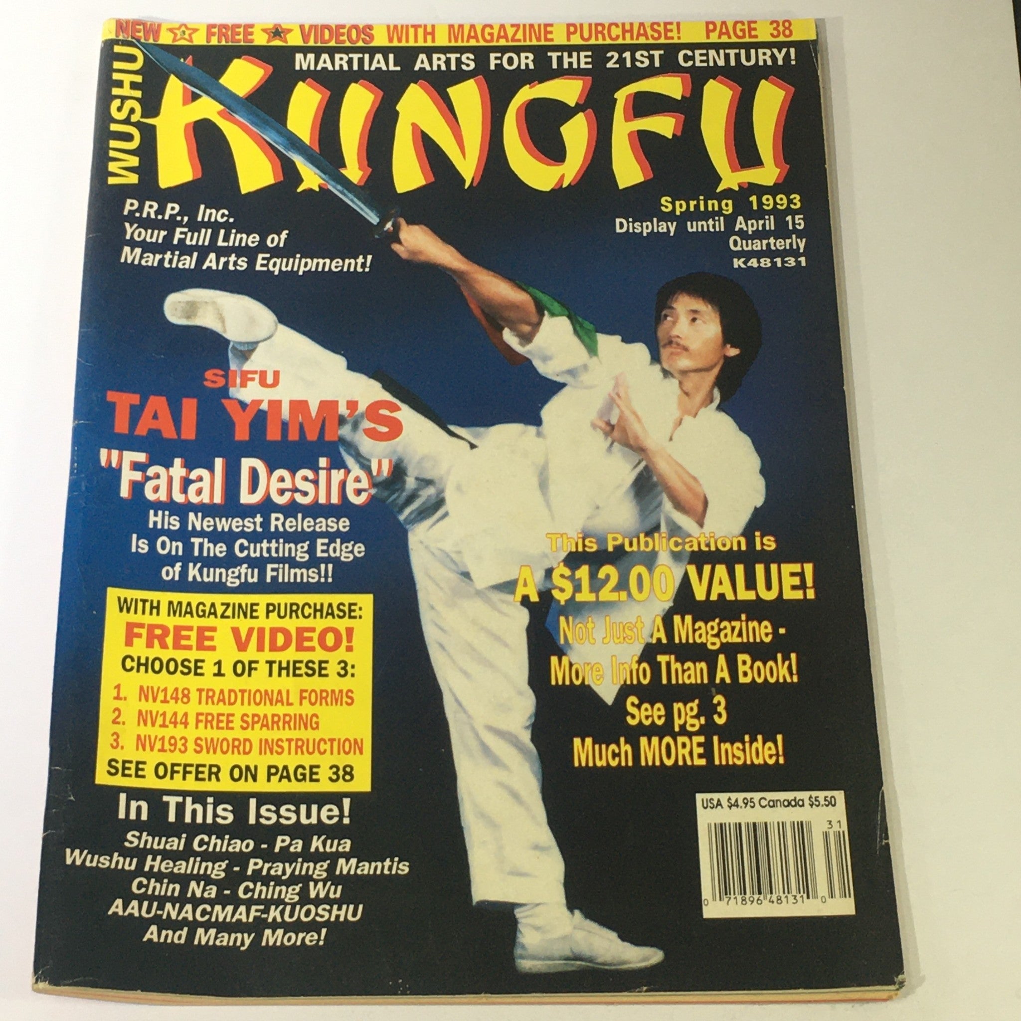 Wushu Kung Fu Magazine Spring 1993 - Sifu Tai Yim / Shuai Chiao / Wushu Healing