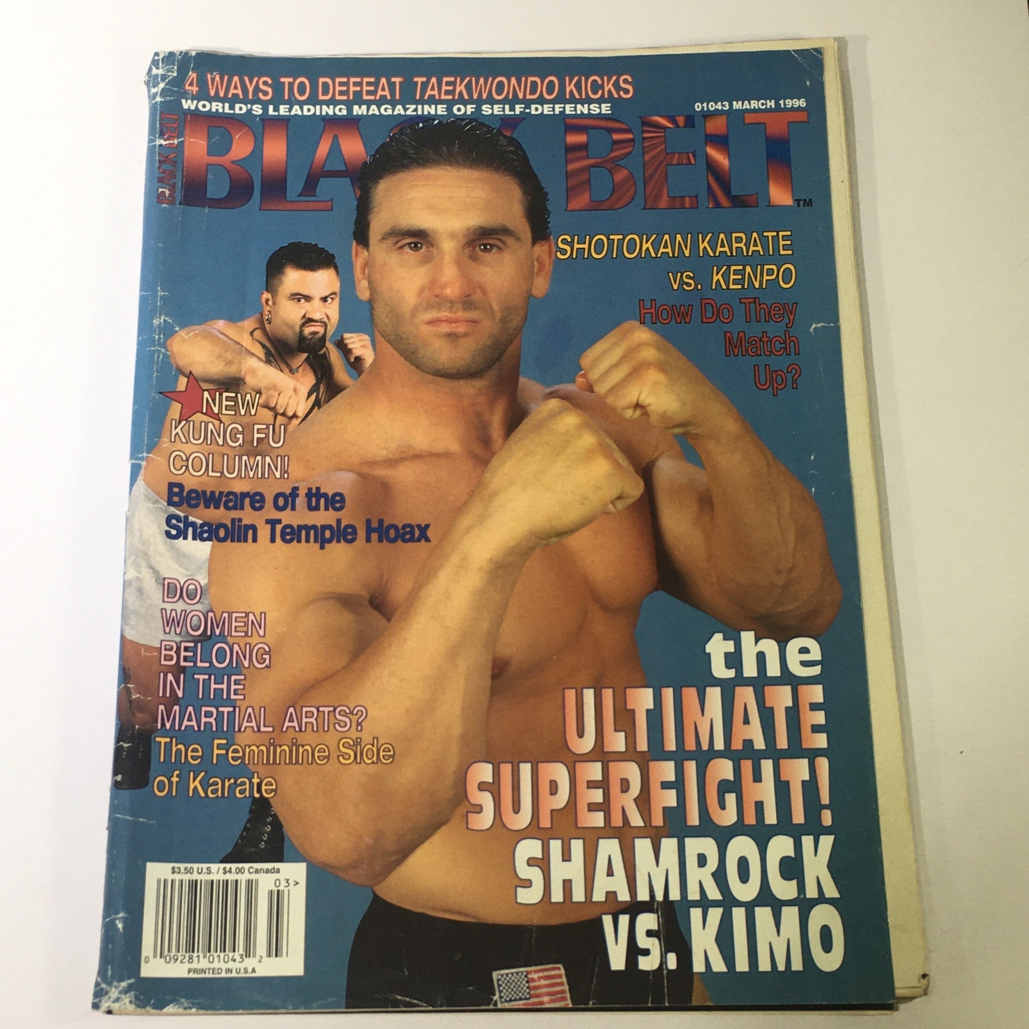 Black Belt Magazine March 1996 - Ken Shamrock vs Kimo Leopoldo / Karate vs Kenpo