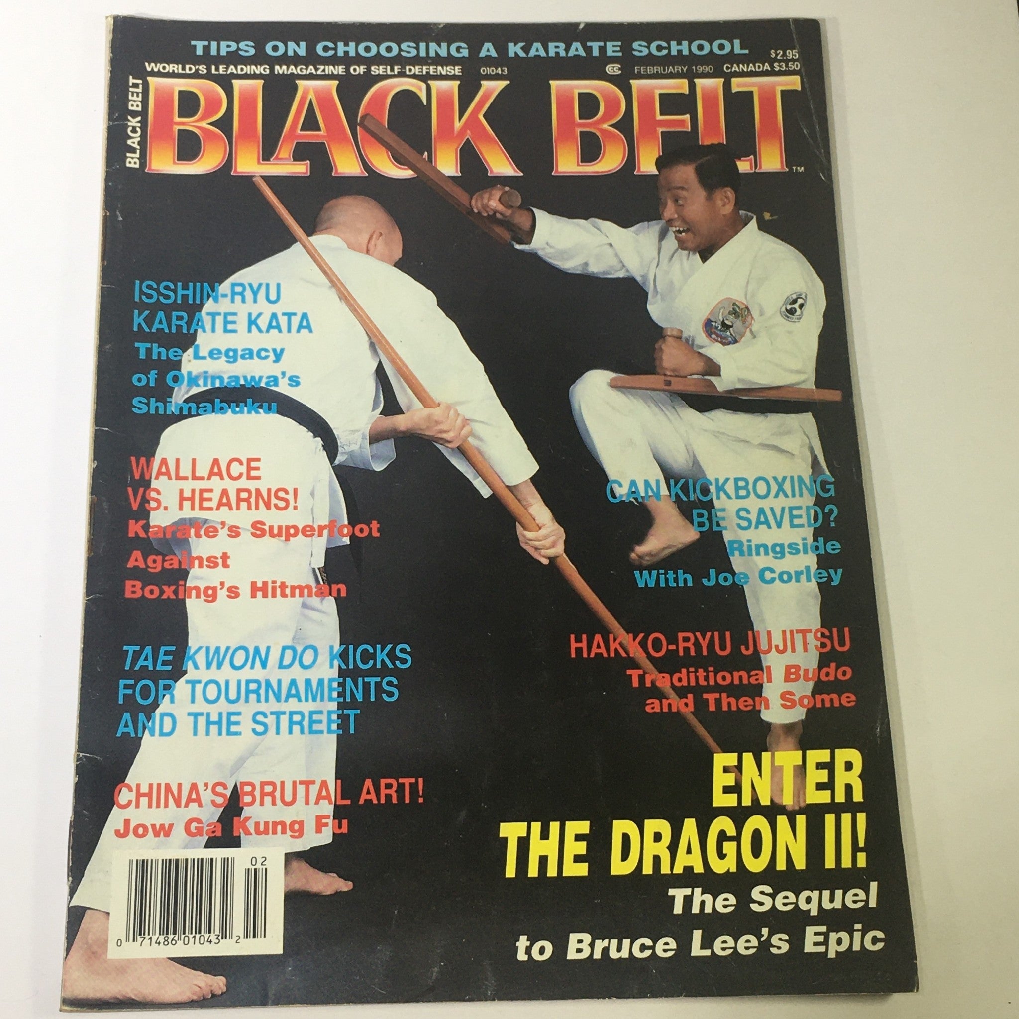 Black Belt Magazine February 1990 - Thomas Hearns vs Bill Wallace / Joe Corley