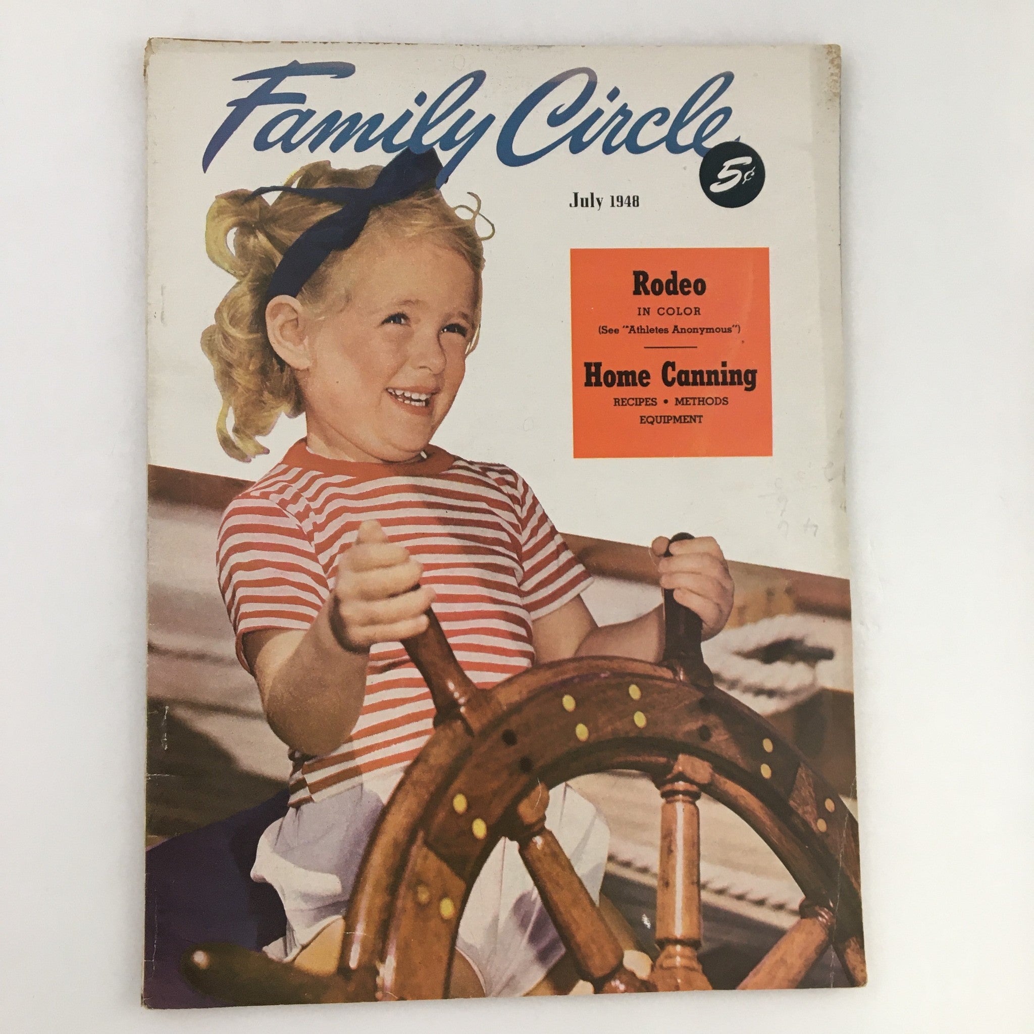 Family Circle Magazine July 1948 Rodeo In Color & Home Canning No Label