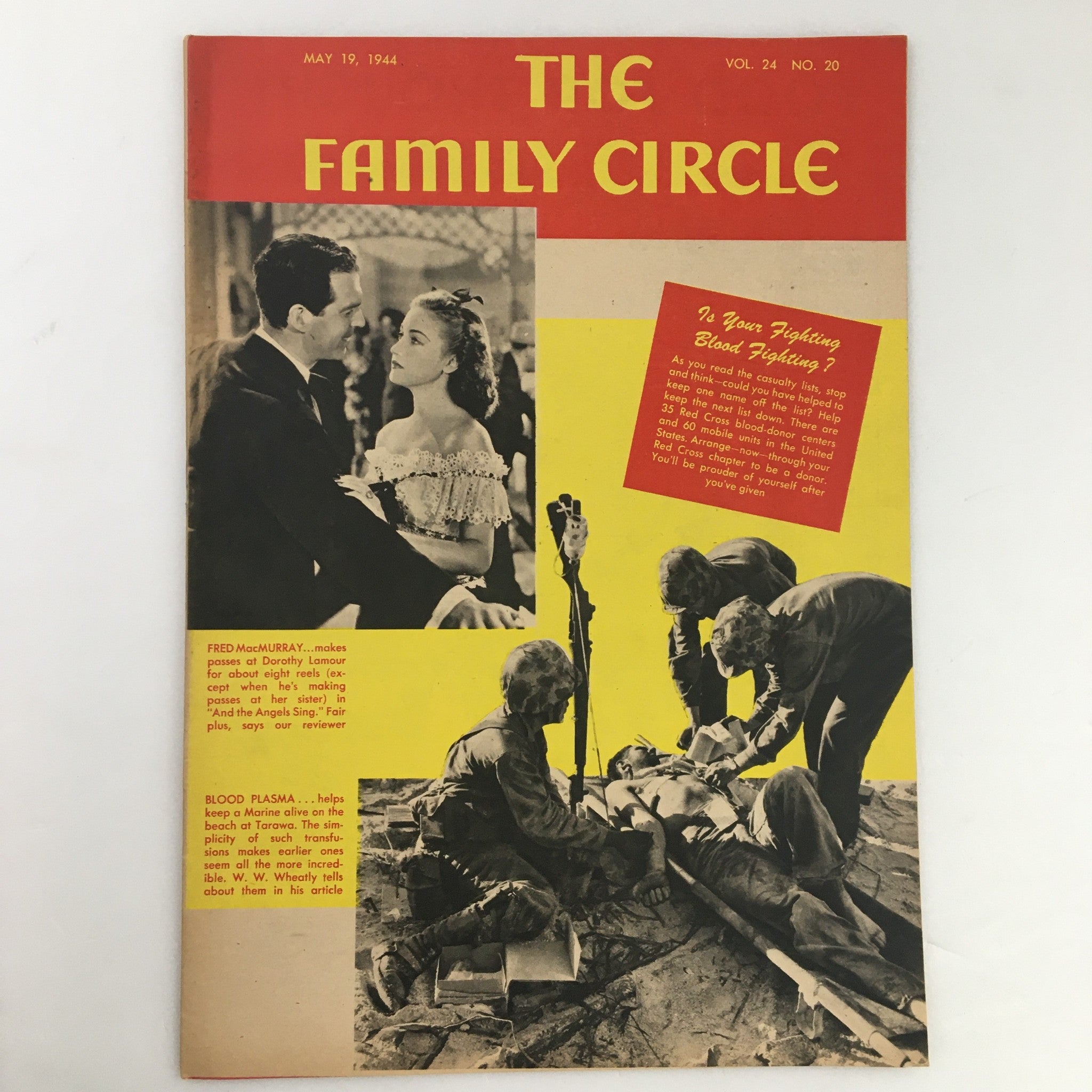 The Family Circle Magazine May 19 1944 Fred MacMurray & Dorothy Lamour No Label