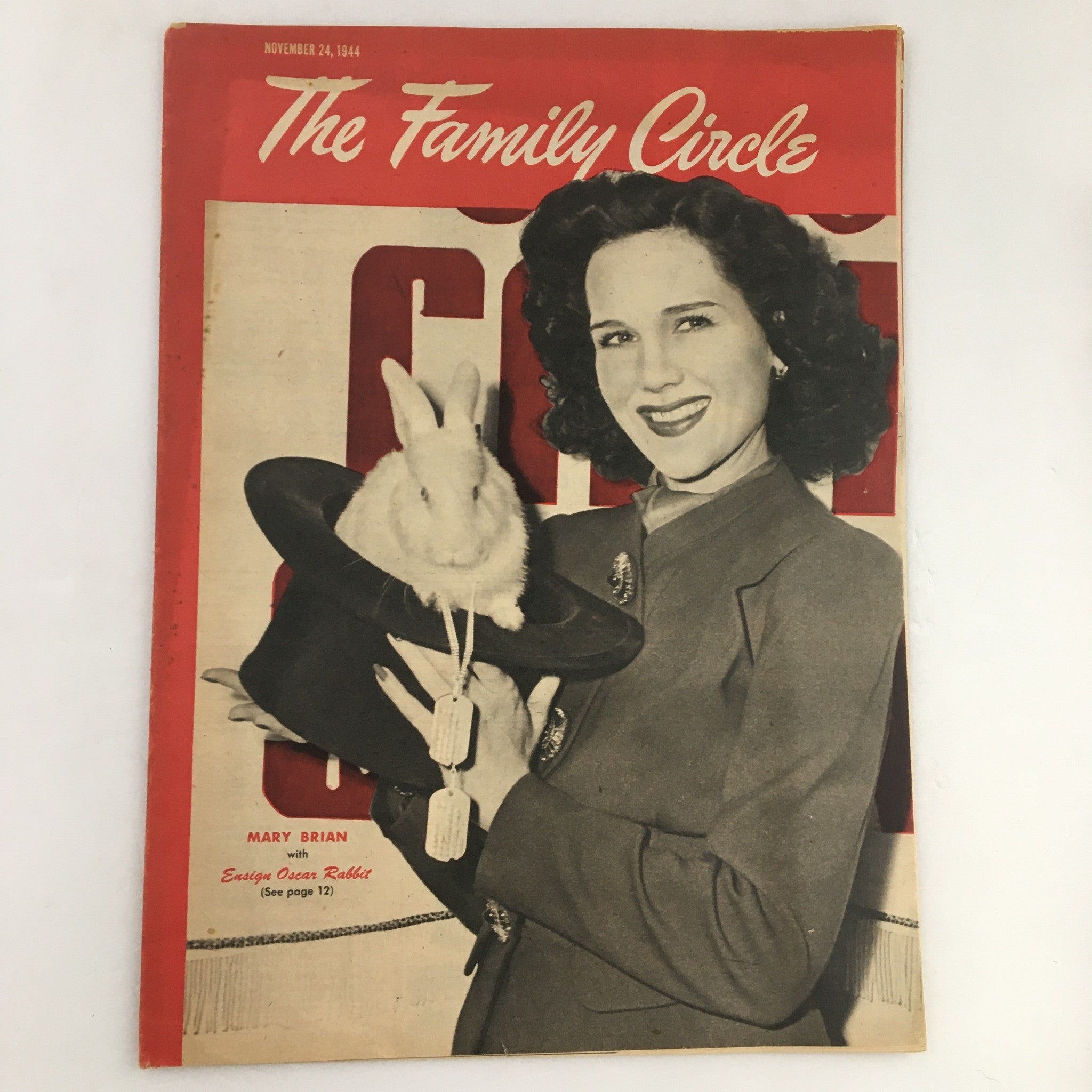 The Family Circle Magazine November 24 1944 Mary Brian & Oscar Rabbit No Label