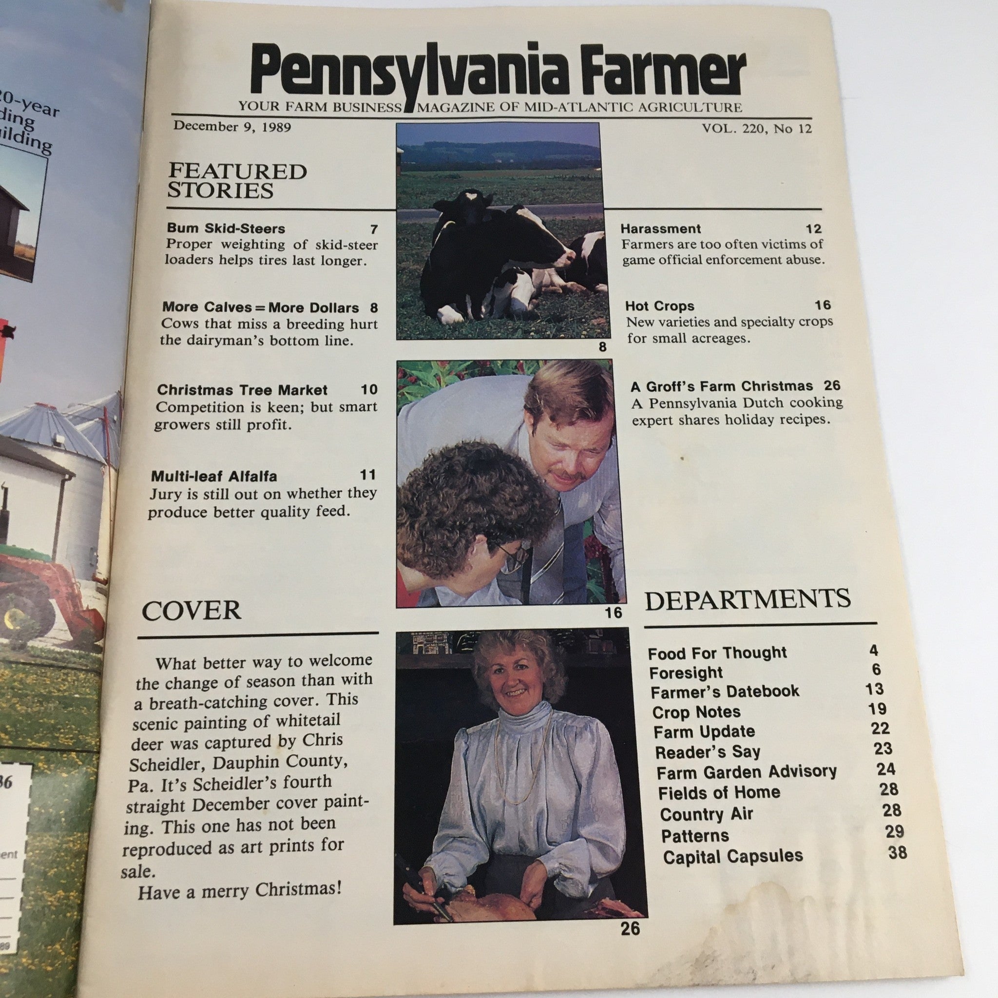 Pennsylvania Farmer Magazine December 9 1989 Scenic Painting of Whitetail Deer