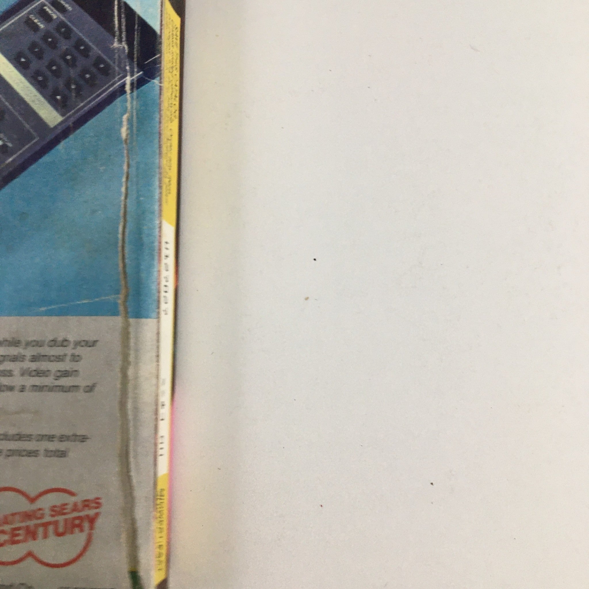 1986 Sears Wish Book For Kids Barbie Toy Catalog image showing the back cover with a damaged corner and visible wear, indicating its vintage nature.
