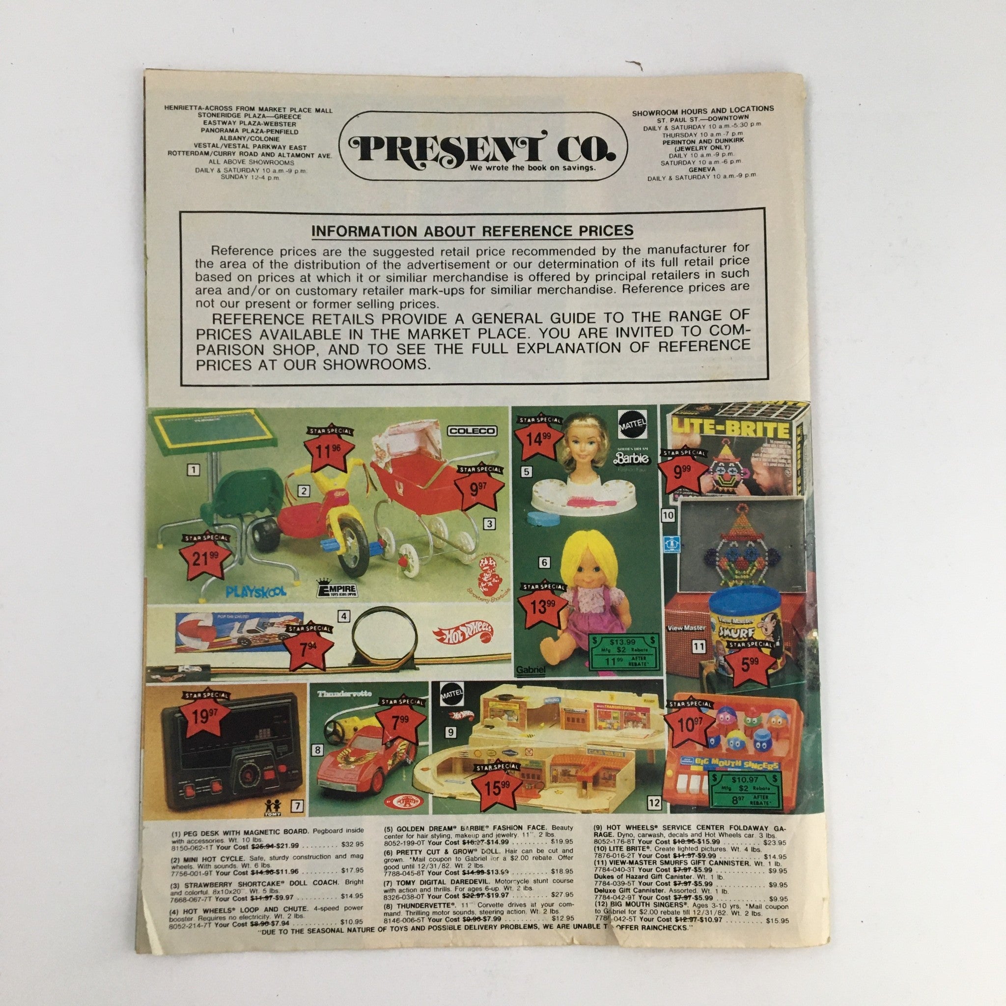 1982 Present Co. Holiday Star Specials Price Guide Catalog