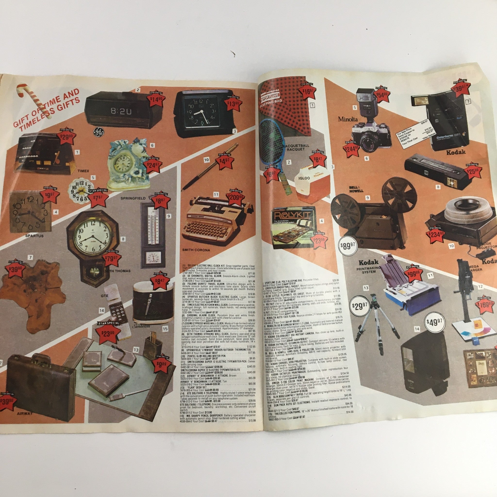 1981 Present Co. Holiday Sale Specials Kodak Price Guide Catalog highlighting gift ideas including vintage products with visible price markers.