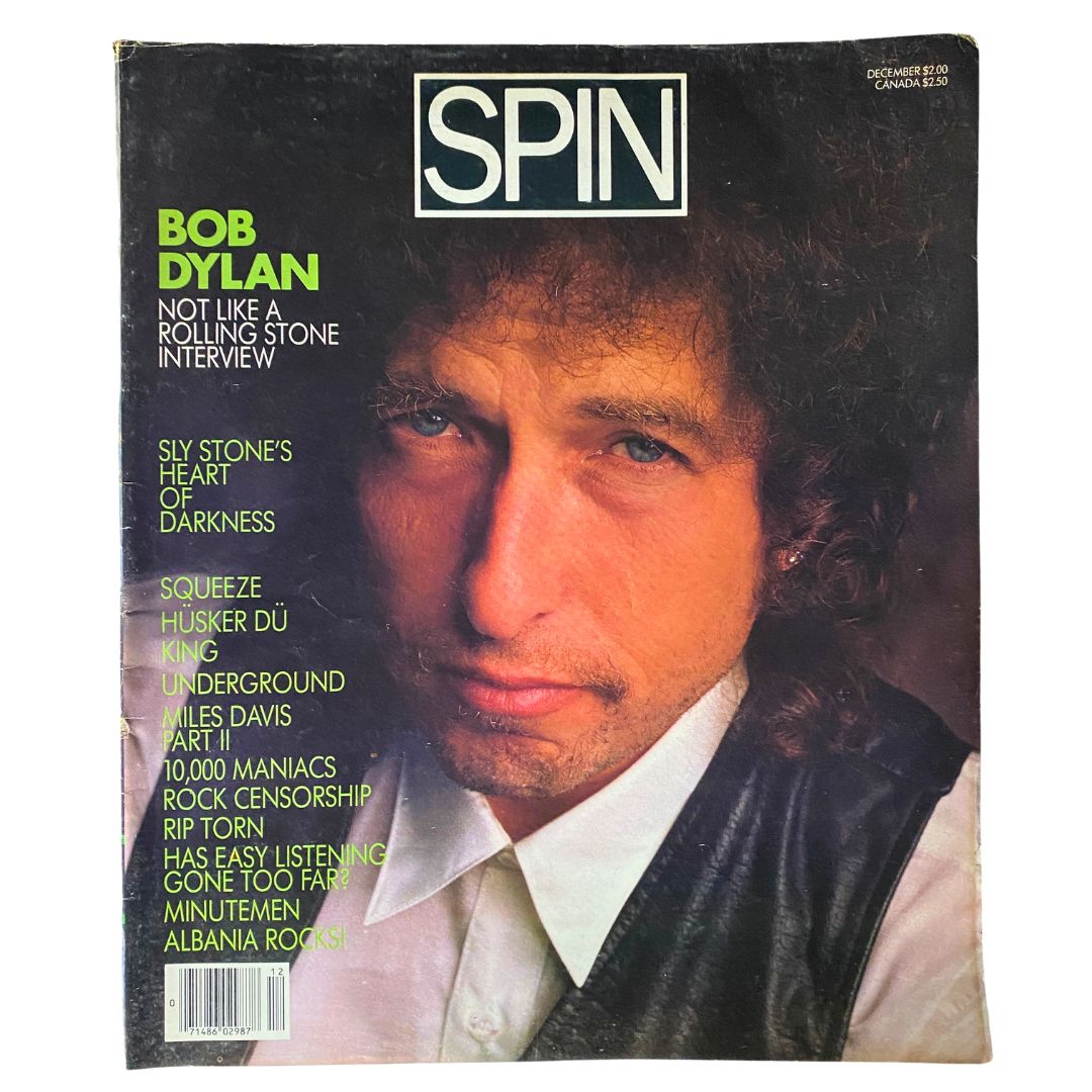 VTG Spin Magazine December 1985 Vol 1 No. 8 Bob Dylan, Sly Stone No Label