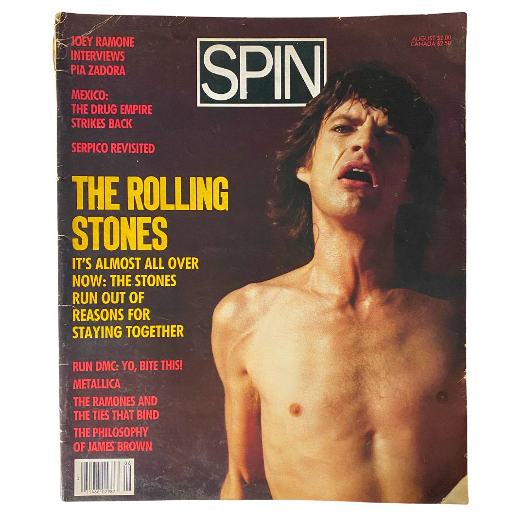 VTG Spin Magazine August 1986 Vol 2 #5 Mick Jagger The Rolling Stones No Label