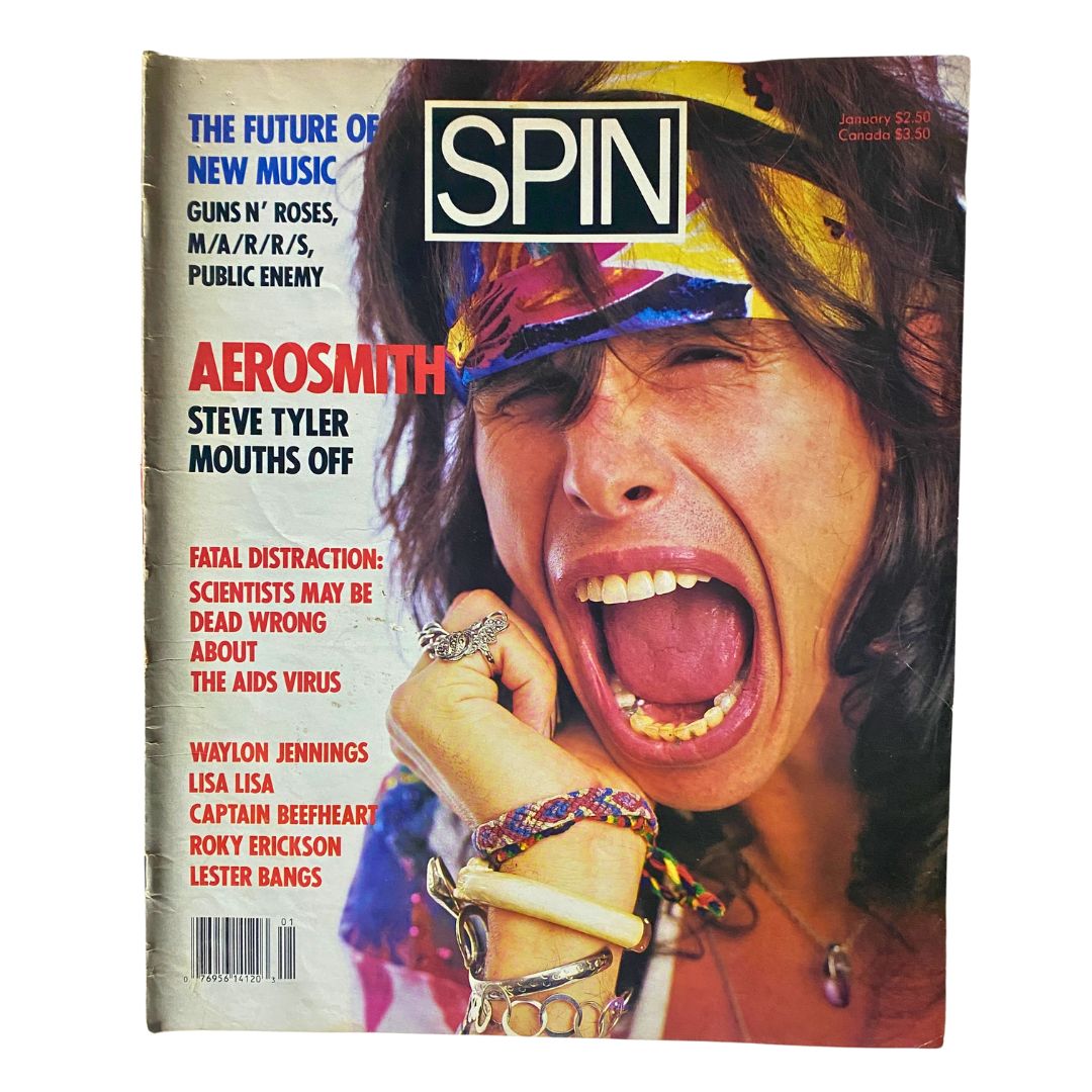 VTG Spin Magazine January 1988 Vol 3 No. 8 Steve Tyler Aerosmith No Label