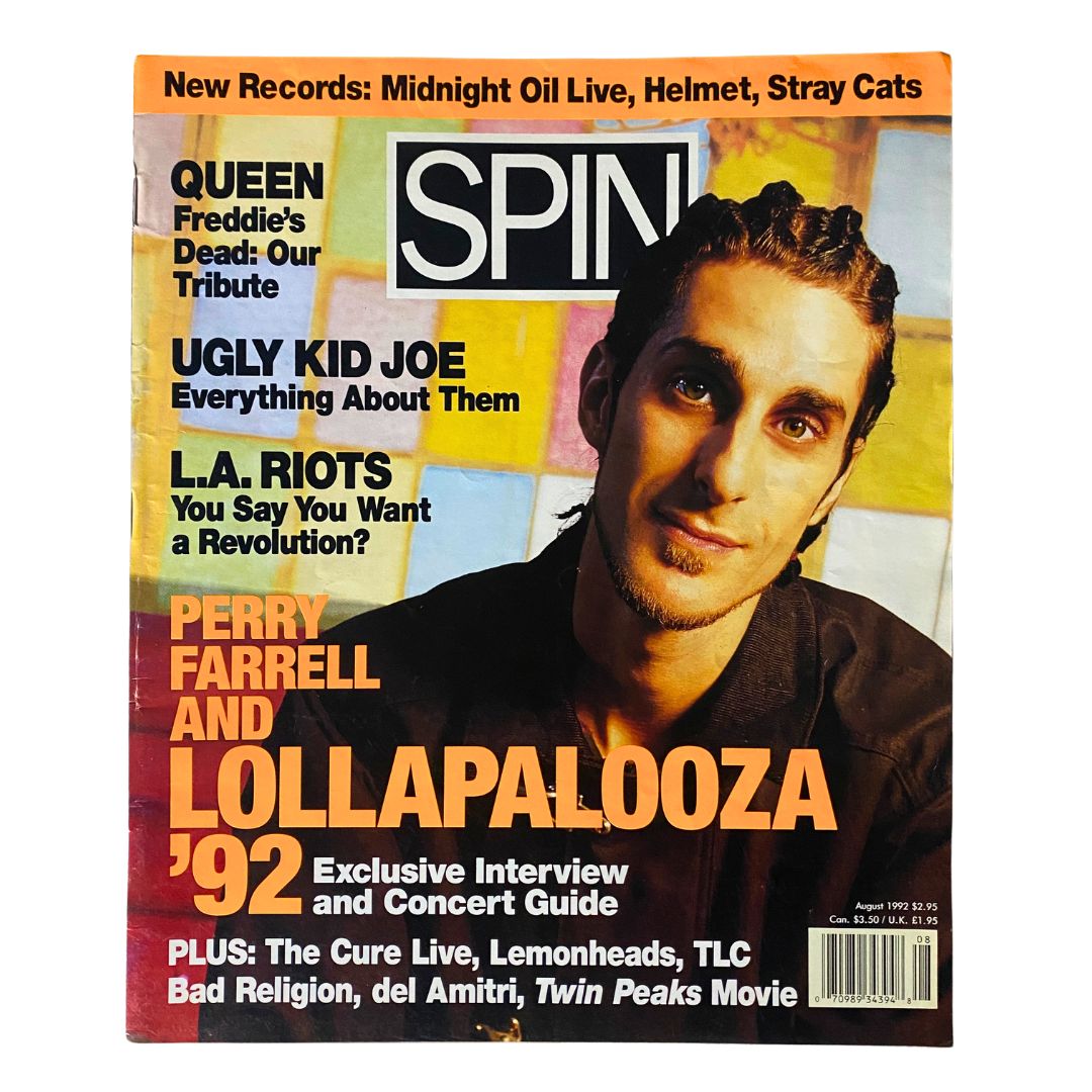 Spin Magazine August 1992 Vol 8 No. 5 Perry Farrell & Lollapalooza '92 No Label