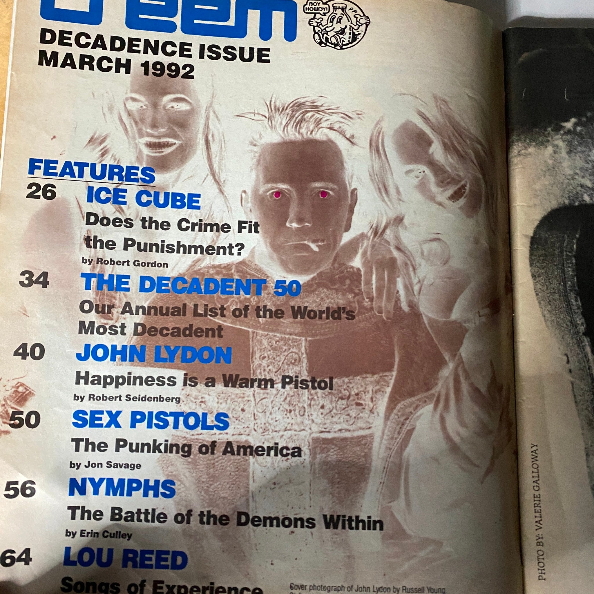 Creem Magazine March 1992 Vol 1 No. 3 Decadence Issue No Label