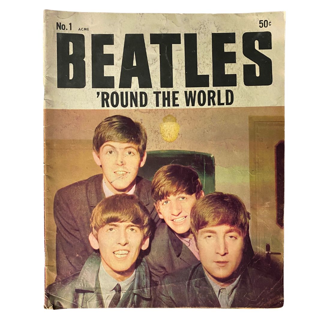 VTG 1964 No 1 The Beatles Around The World Magazine Lennon McCartney No Label