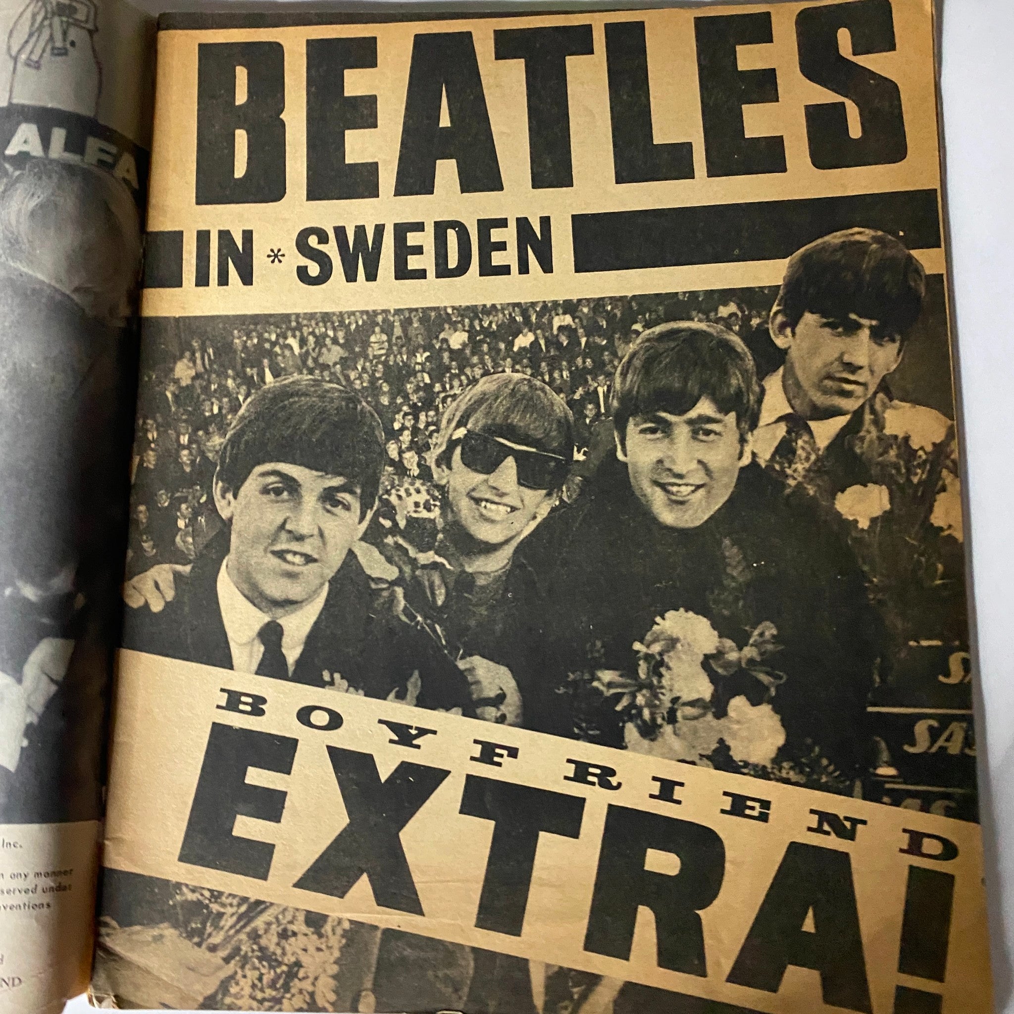 VTG 1964 No 1 The Beatles Around The World Magazine Lennon McCartney No Label