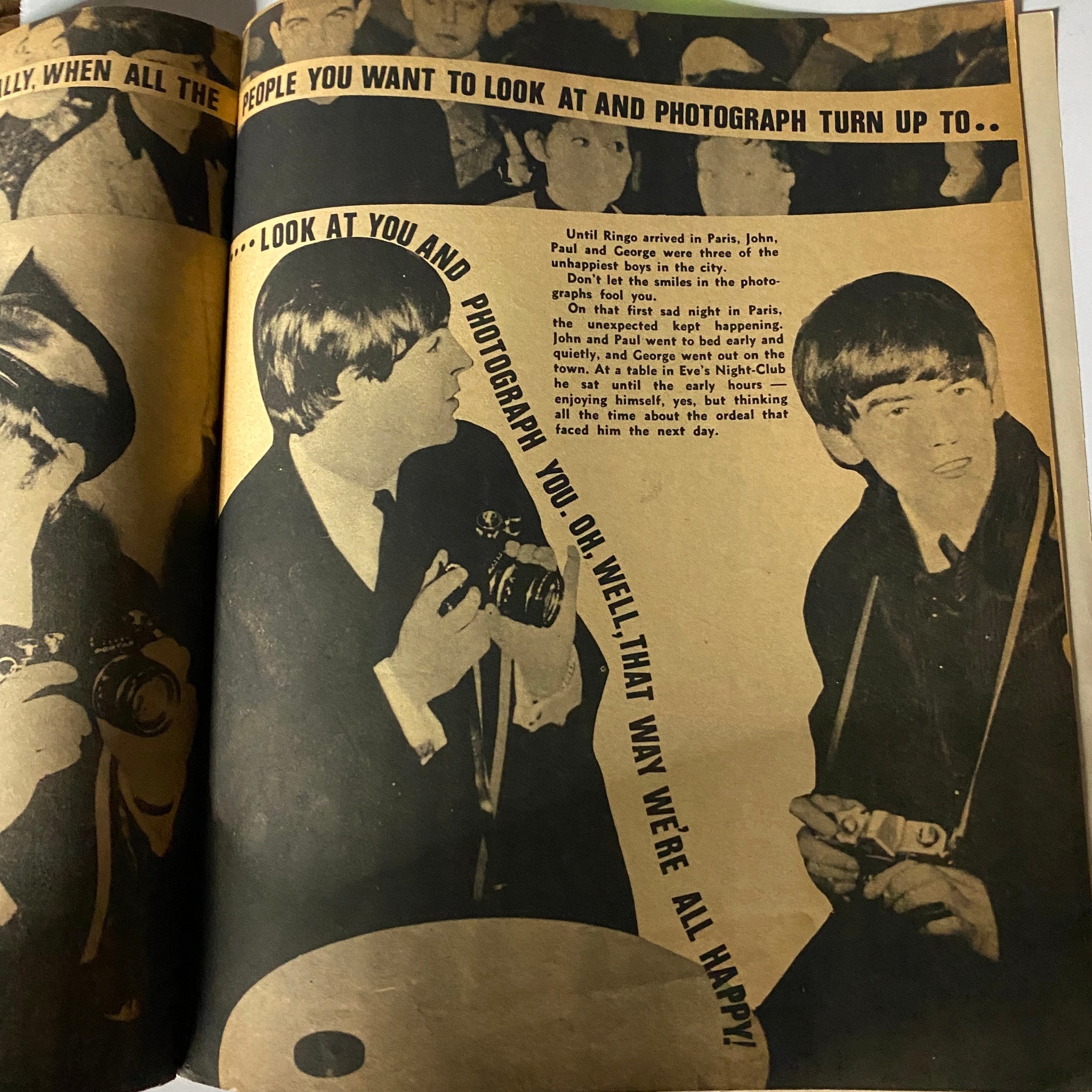 VTG 1964 No 1 The Beatles Around The World Magazine Lennon McCartney No Label