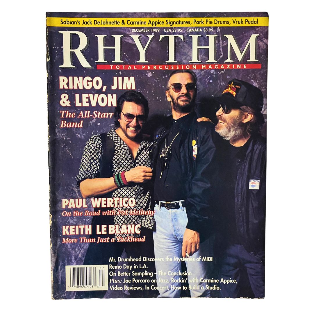 Rhythm Total Percussion Magazine December 1989 Ringo, Jim & Levon No Label