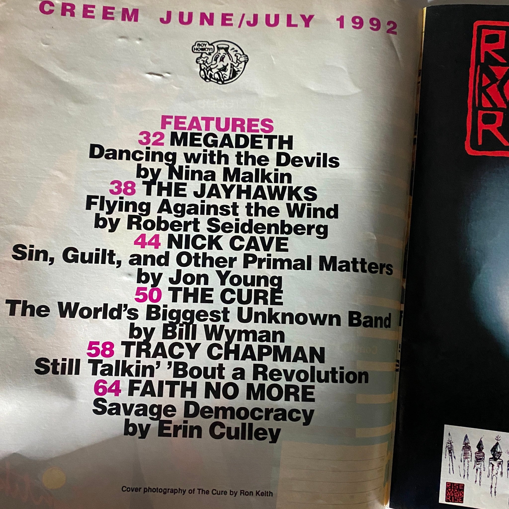 Creem Magazine June July 1992 Vol 1 #7 The Cure & The Jayhawks No Label