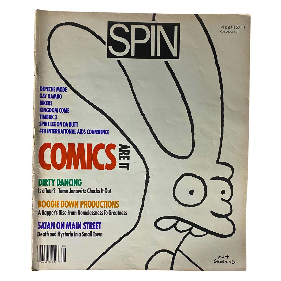 VTG Spin Magazine August 1988 Vol 4 No. 5 Matt Groenig Comic Cover No Label