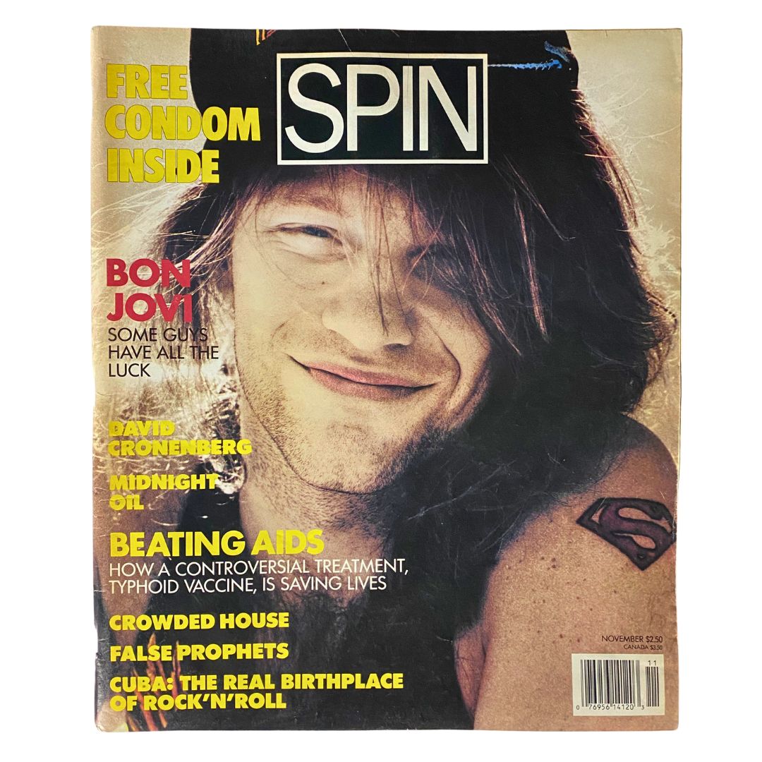 VTG Spin Magazine November 1988 Vol 4 No. 8 Bon Jovi, David Cronenberg No Label