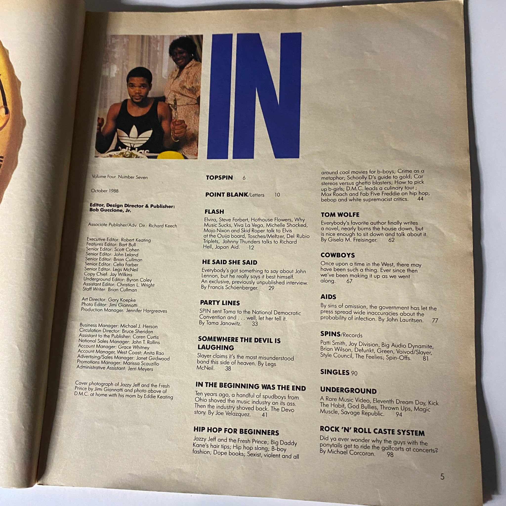 VTG Spin Magazine October 1988 Vol 4 No. 7 Jazzy Jeff, Will Smith No Label