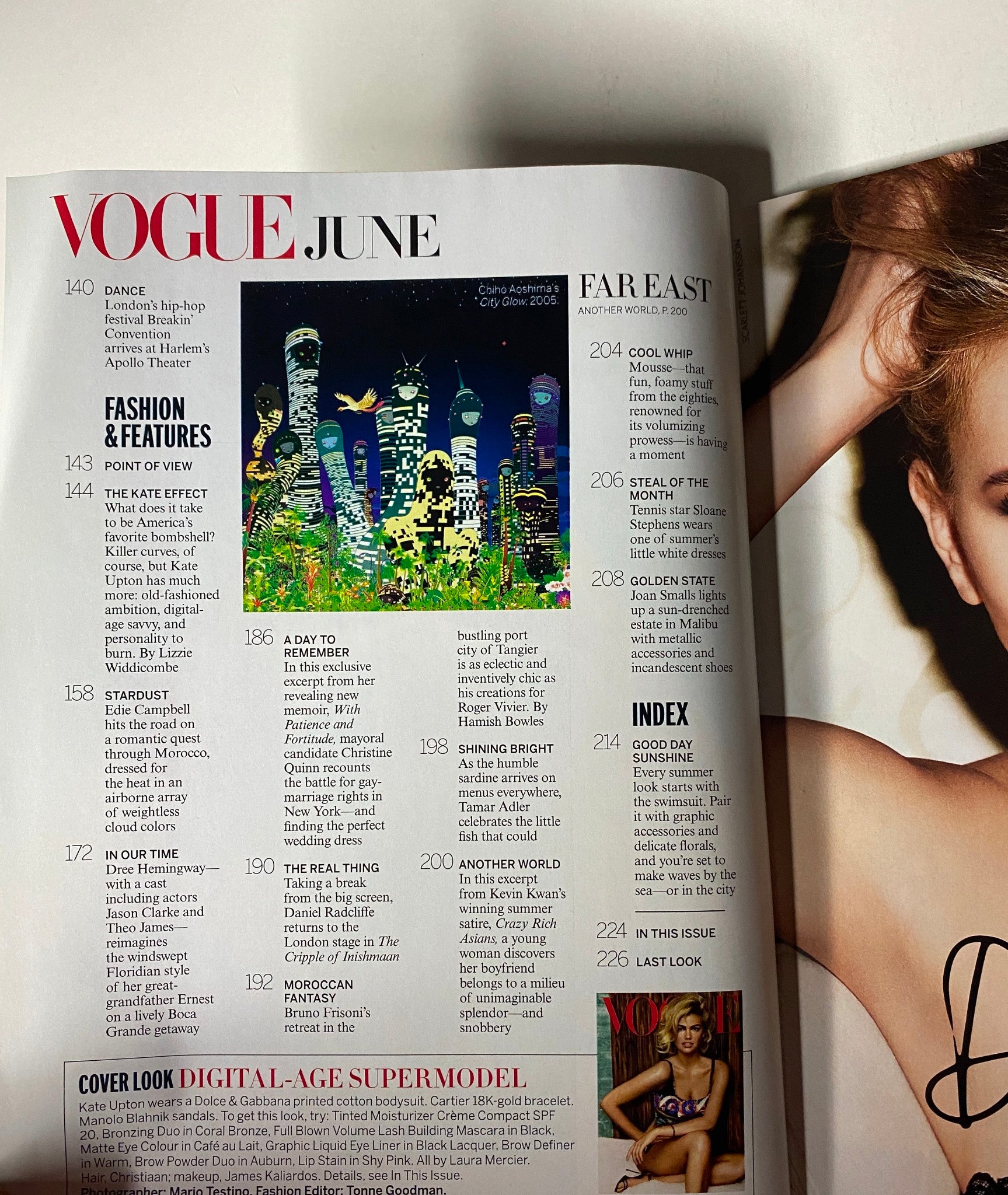 Fashion highlights from Vogue Magazine June 2013, including sections on the 'Kate Effect' and cultural features, emphasizing celebrity style and global travel insights.