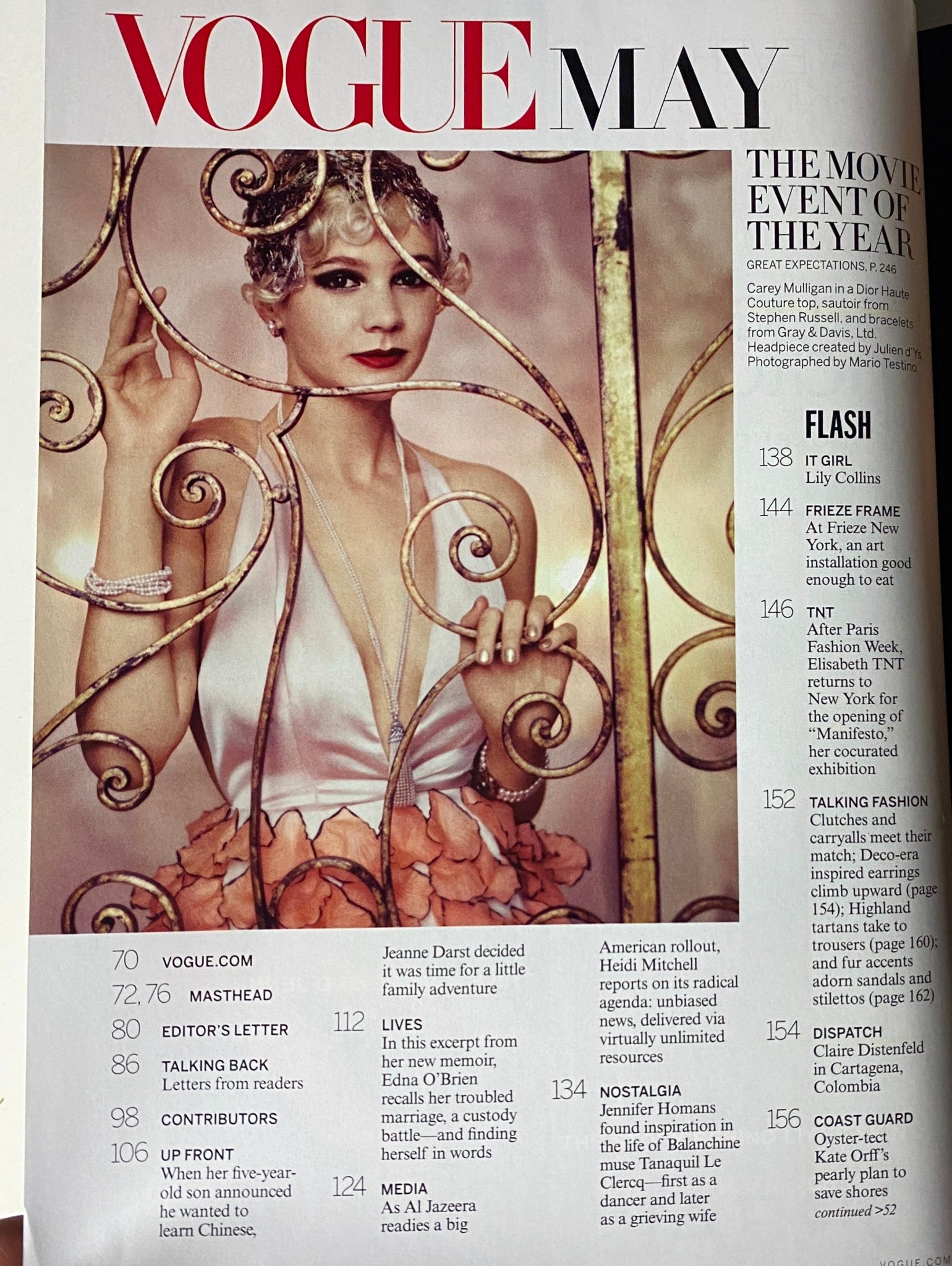 Vogue Magazine May 2013 page featuring a segment on Jeanne Damas, discussing her influence on fashion and the magazine.