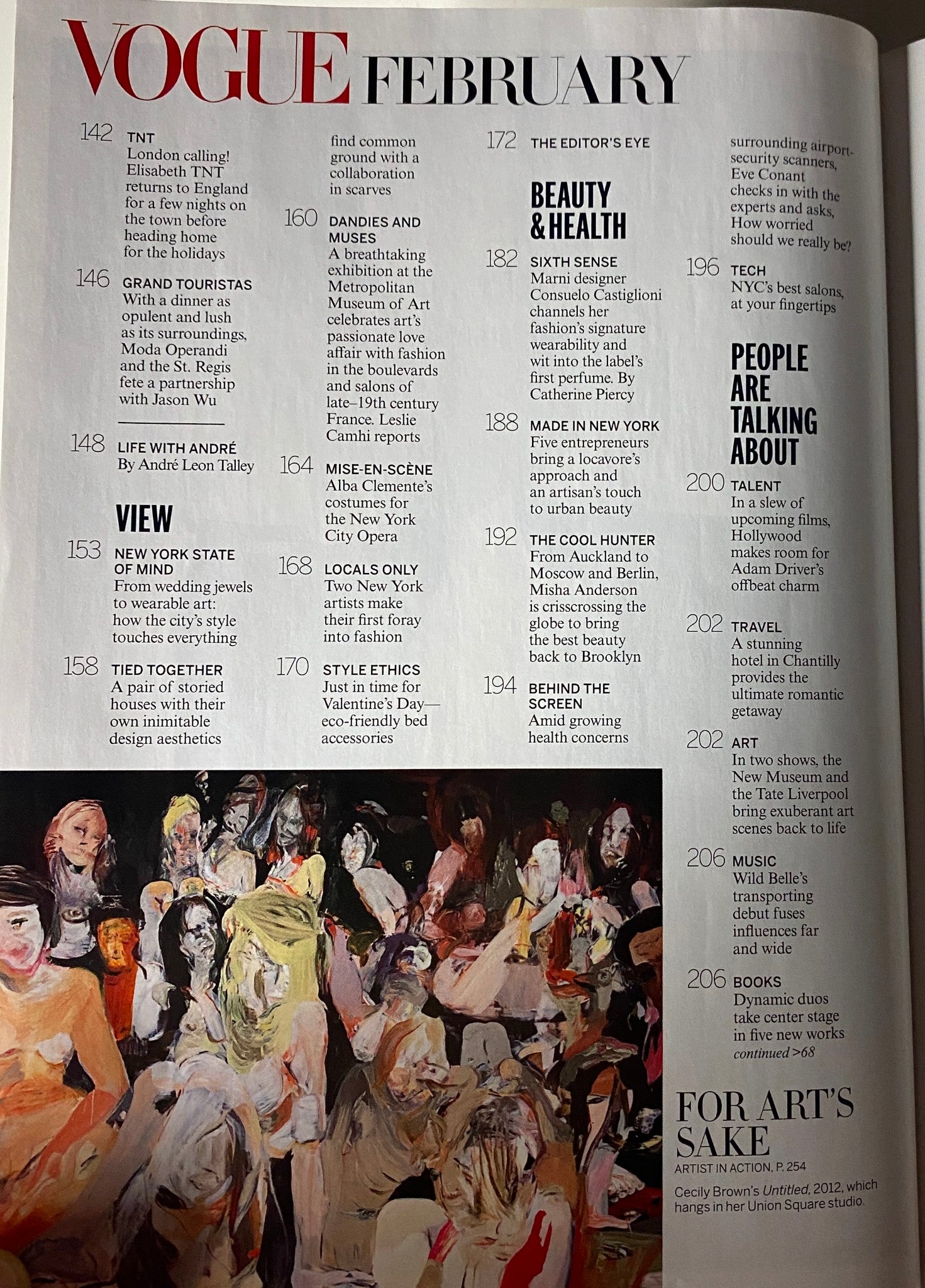 Another interior page from Vogue Magazine February 2013, showcasing featured articles and sections, continuing the vibrant fashion narrative of the issue.