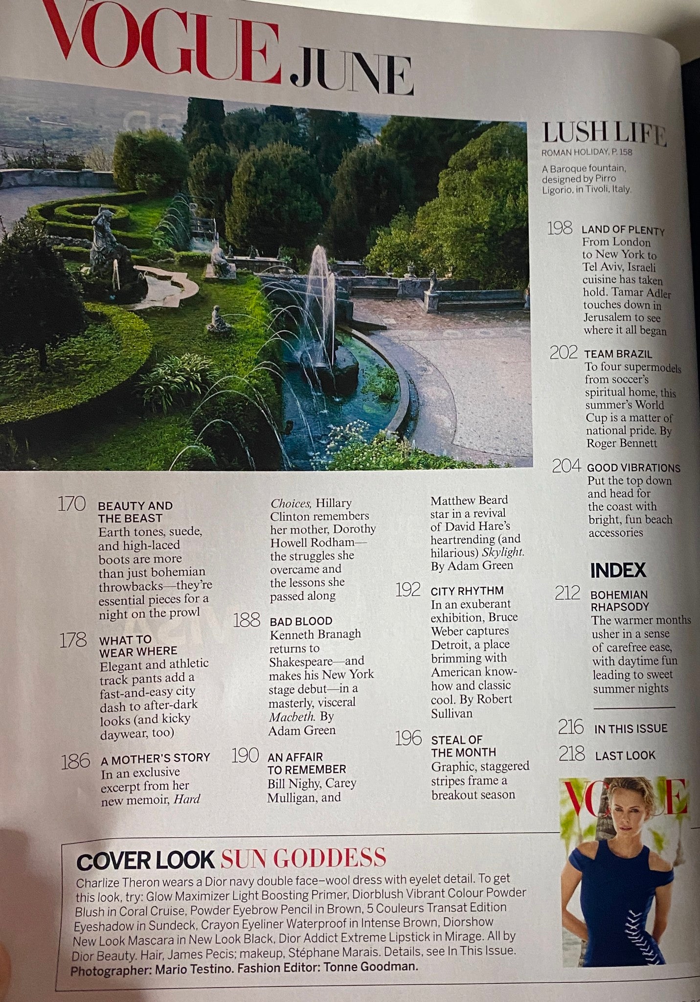 Another inside page from Vogue Magazine June 2014, showcasing lifestyle features and articles related to culture and fashion.